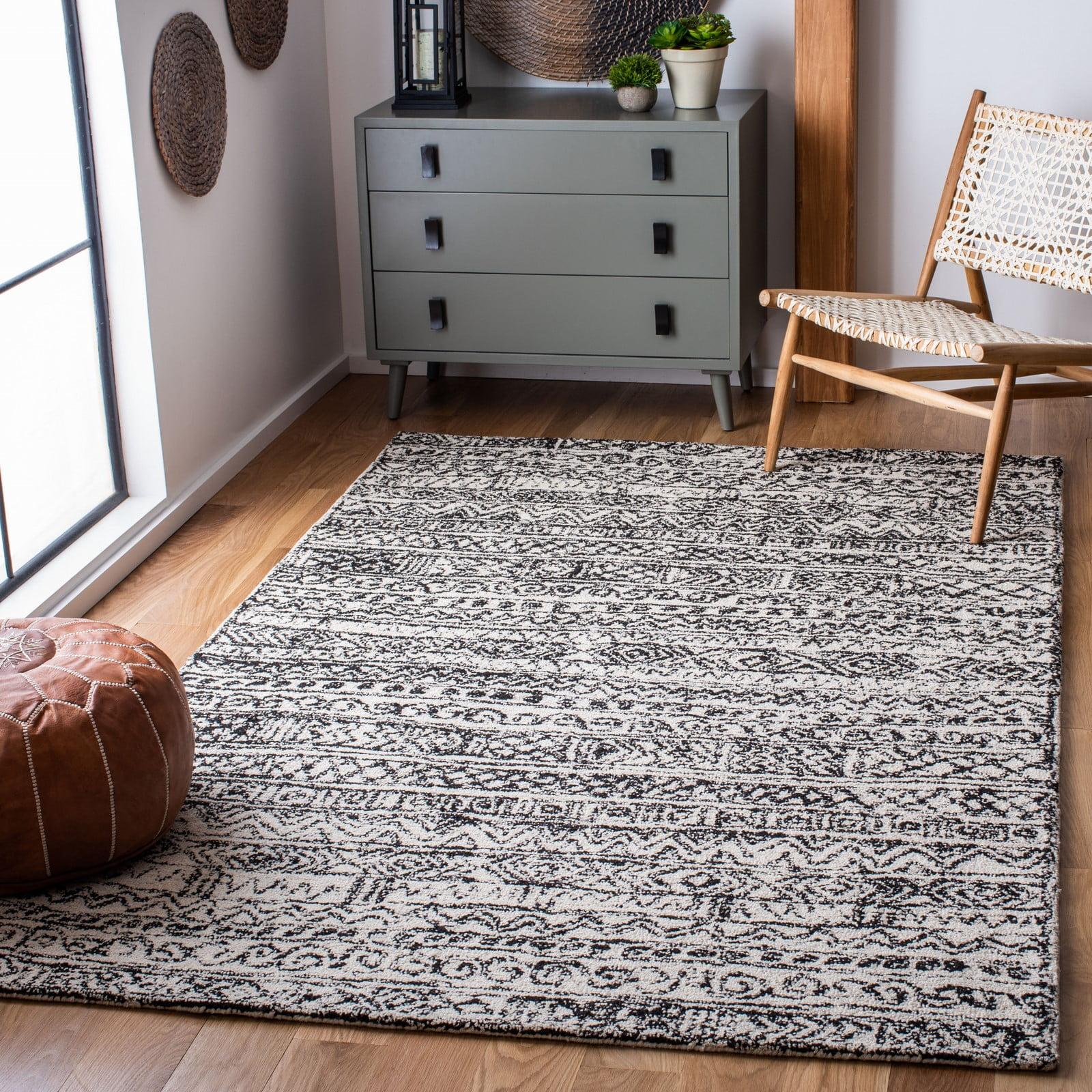 Micro-Loop MLP228 Hand Tufted Indoor Accent Rug - Ivory/Black - 2'6"x4' - Safavieh