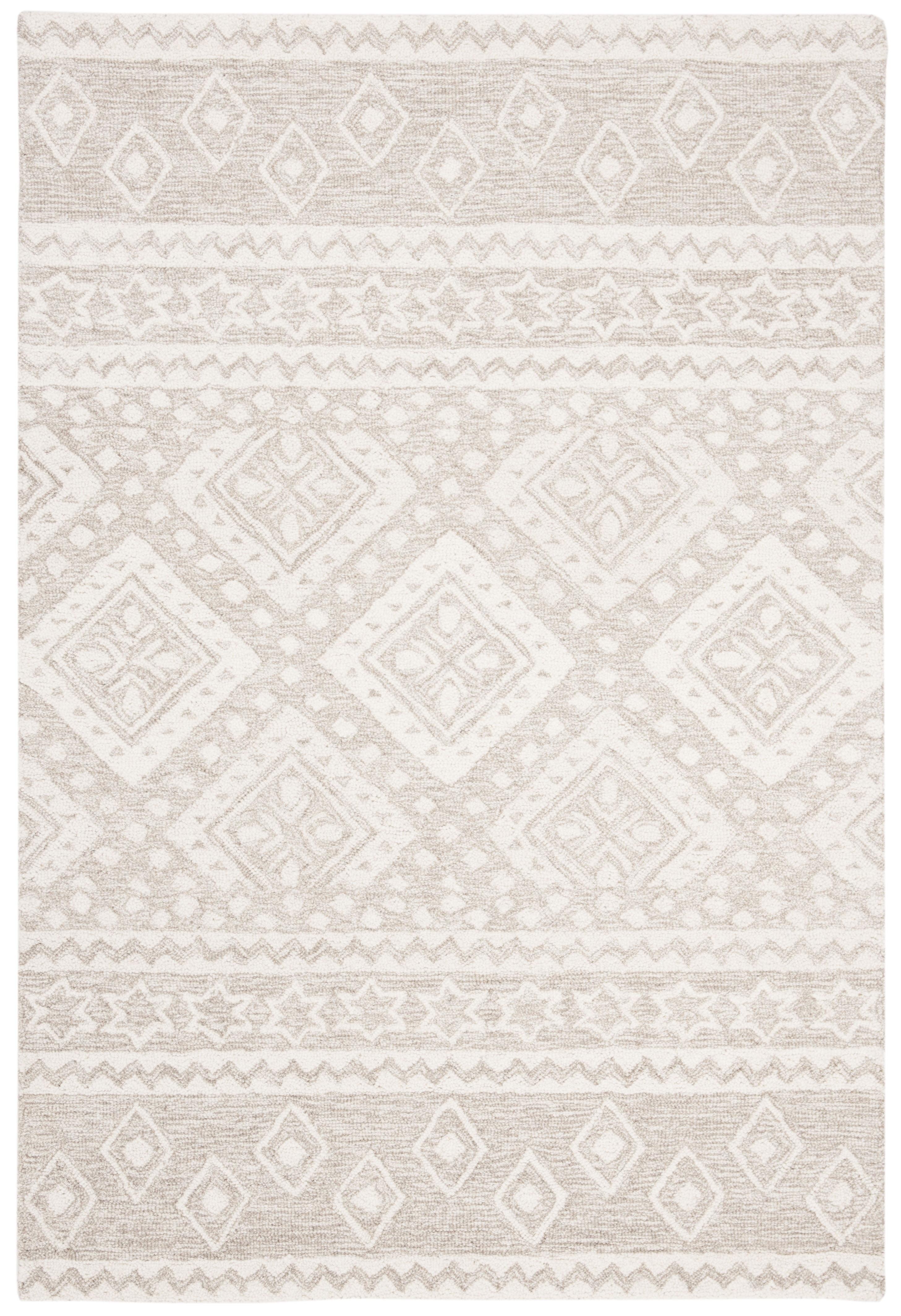 Micro-Loop MLP501 Hand Tufted Indoor Area Rug - Beige/Ivory - 4'x6' - Safavieh