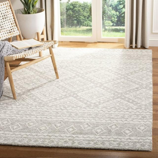 Micro-Loop MLP501 Hand Tufted Indoor Area Rug - Dark Grey/Ivory - 5'x8' - Safavieh
