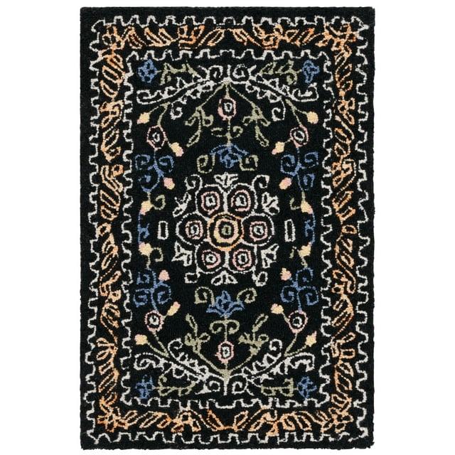 Micro-Loop MLP522 Hand Tufted Accent Rug - Black/Green - 2'x3' - Safavieh.