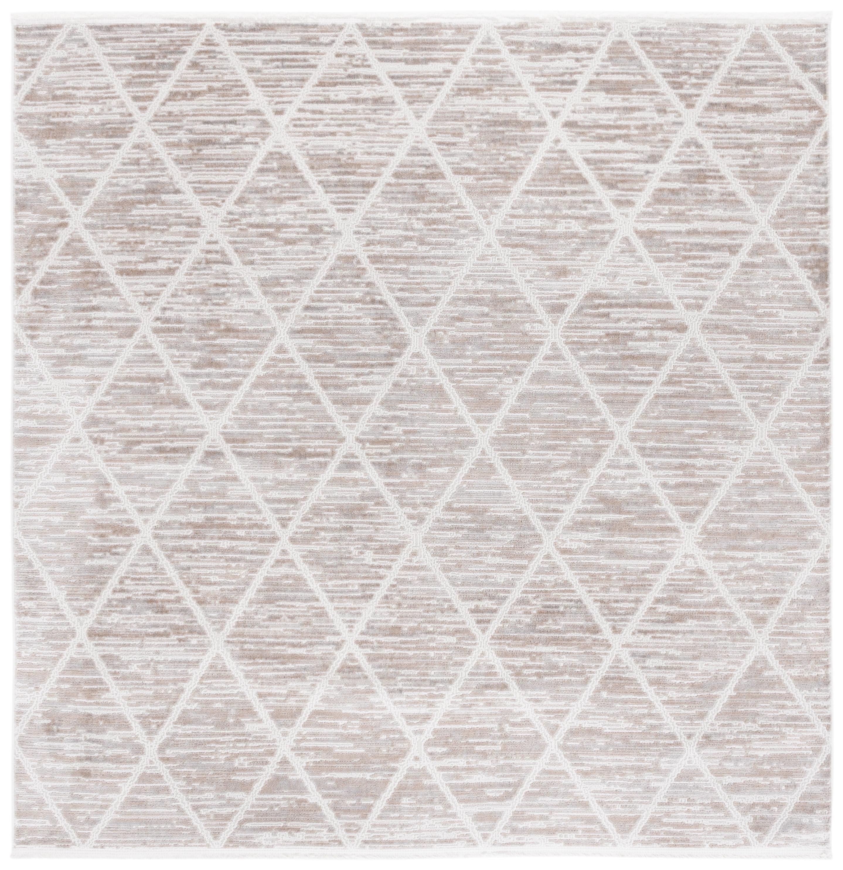 Mila MIL240 Power Loomed Indoor Area Rug - Beige/Ivory - 6'7"x6'7"- Safavieh