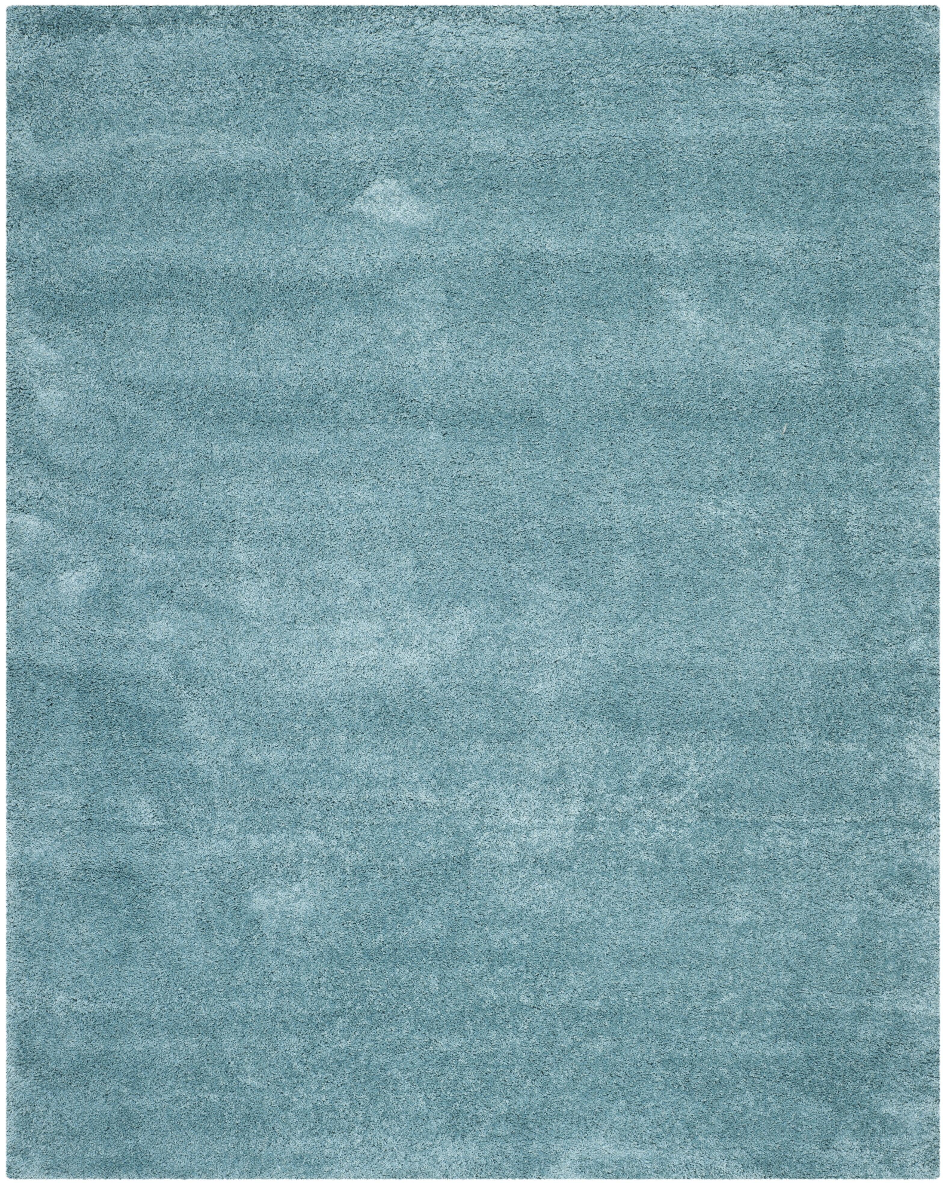 SAFAVIEH Milan Harlow Solid Plush Shag Area Rug, Aqua Blue, 10' x 14'