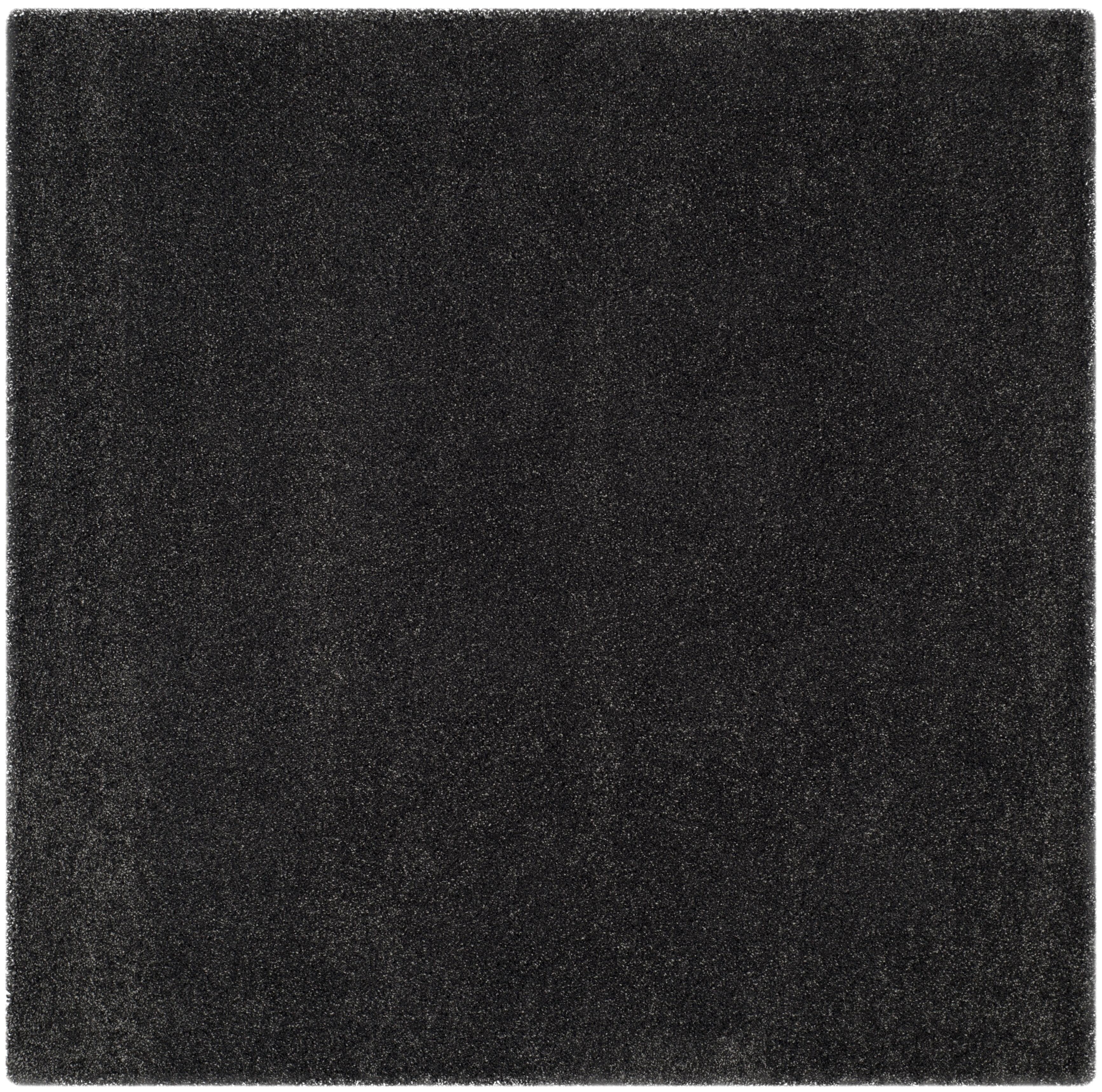 SAFAVIEH Milan Harlow Solid Plush Shag Area Rug, Dark Grey, 8' x 8' Square