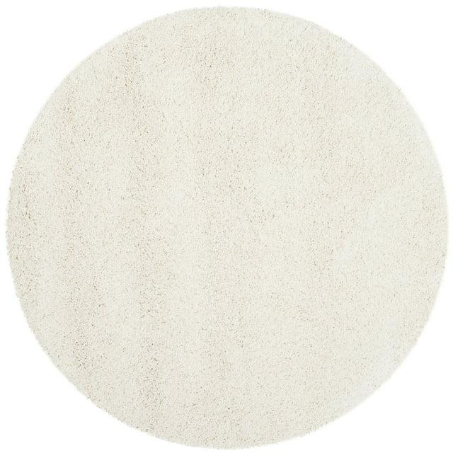 Milan Shag SG180 Power Loomed Indoor Area Rug - Ivory - 5'1" Round - Safavieh