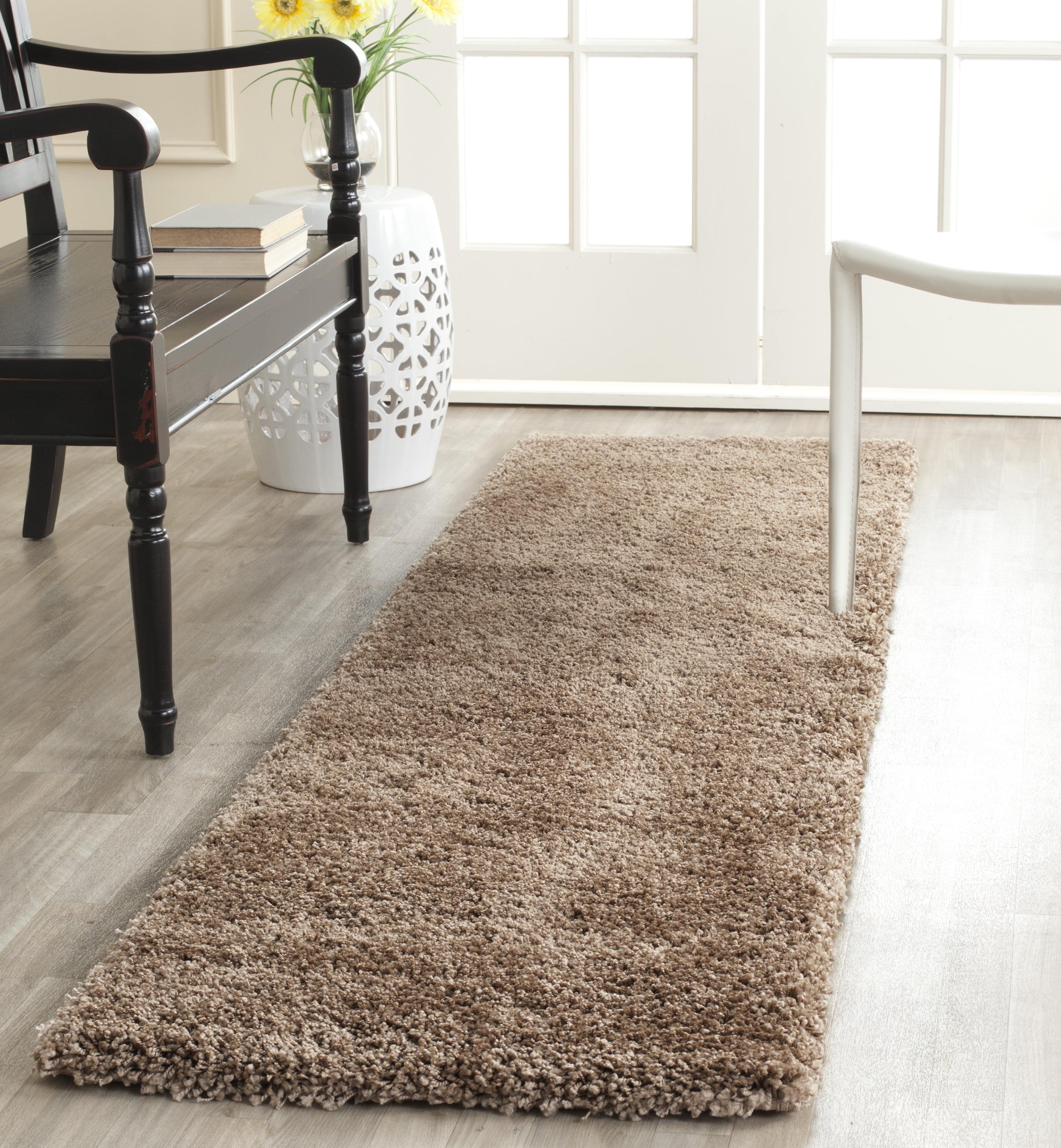 Milan Shag SG180 Power Loomed Indoor Runner Rug - Dark Beig - 2'x6' - Safavieh