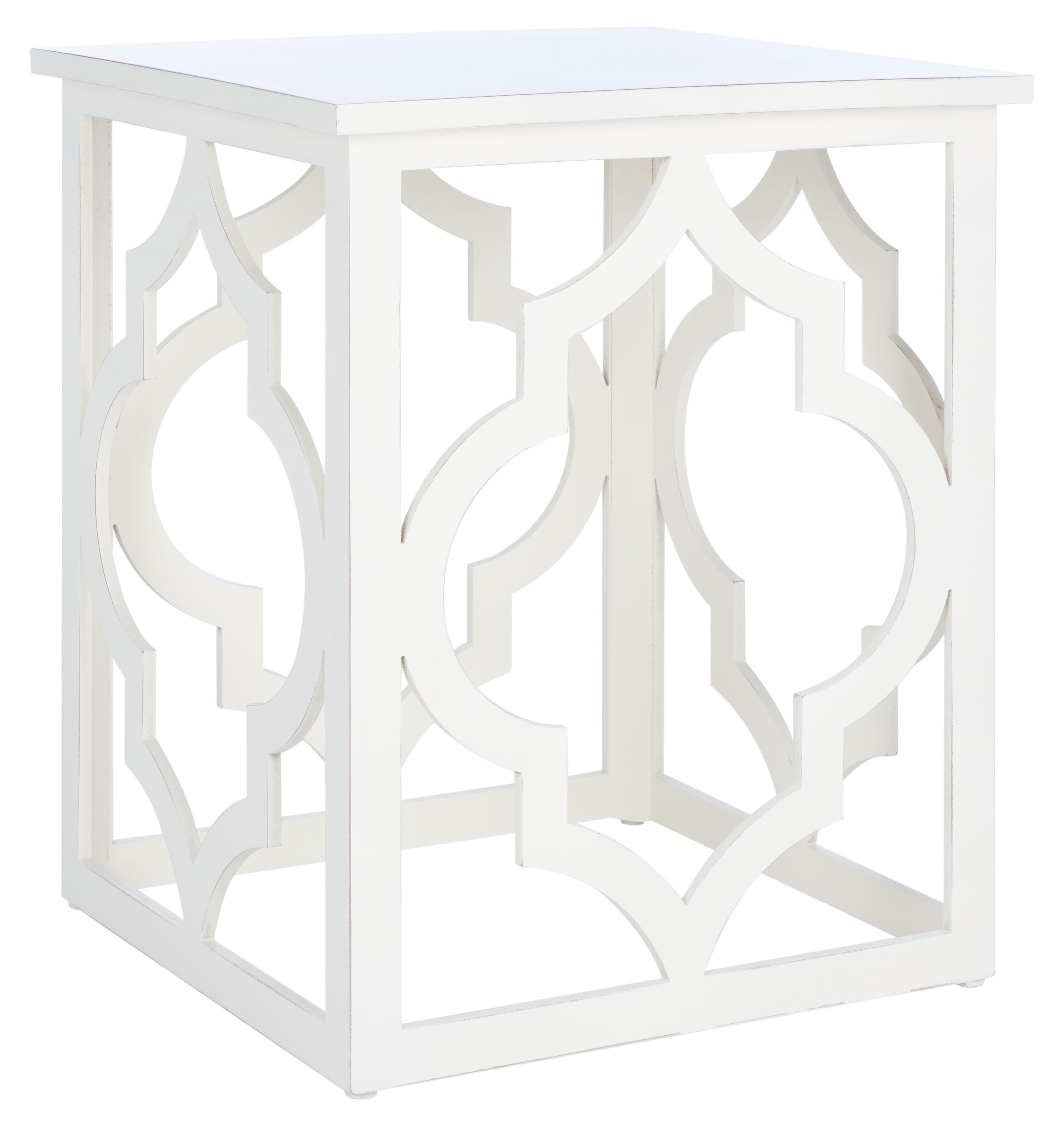 SAFAVIEH Milo Trellis Bohemian Cream Rectangle End Table (18.8 in. W x 18.8 in. D x 23 in. H)