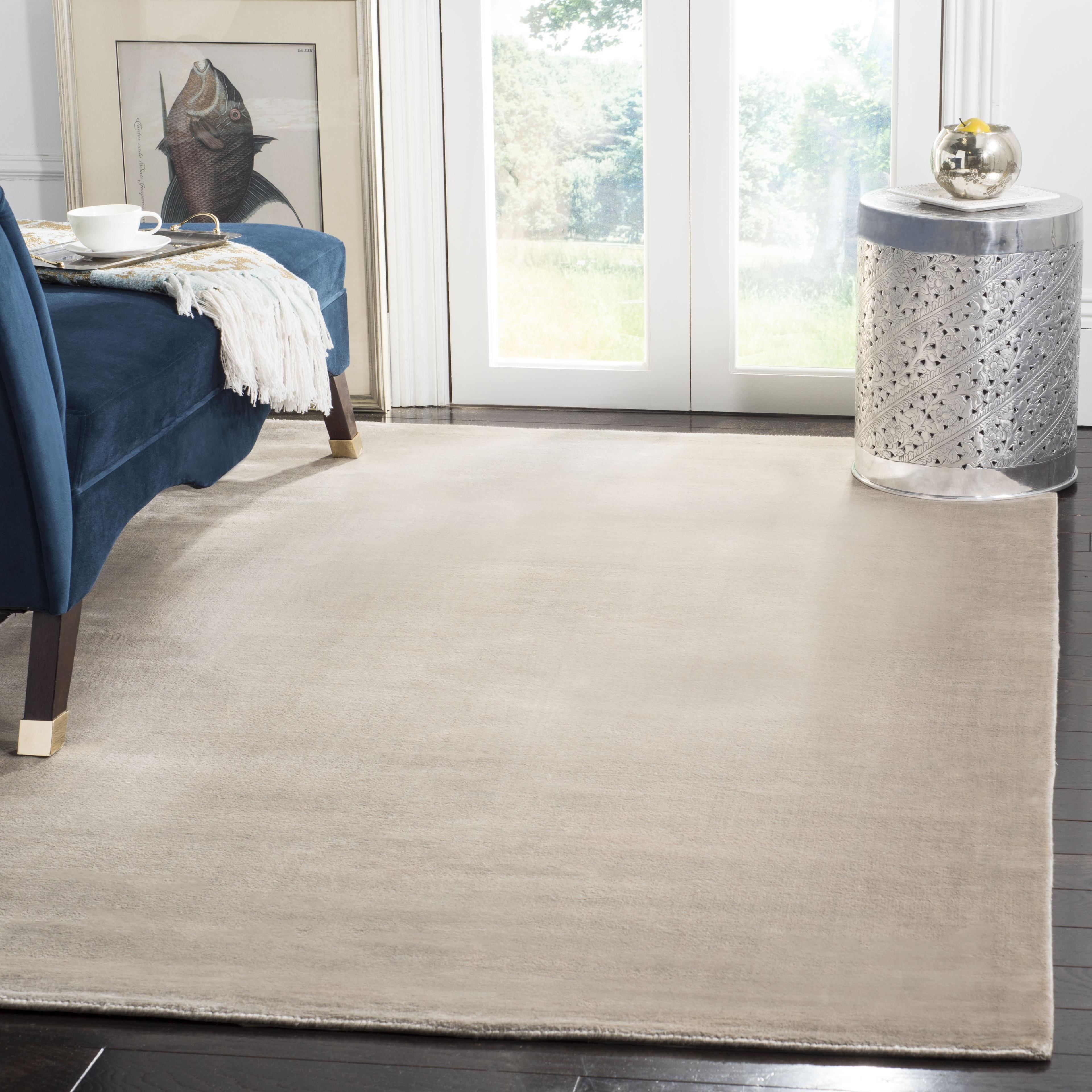 Elegance Silver Hand-Knotted 4' x 6' Wool-Viscose Area Rug