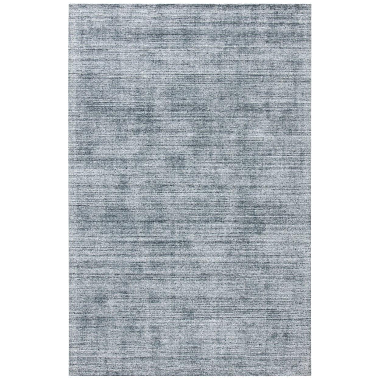 Handmade Gray Geometric Wool and Viscose Rug, 5' x 8'