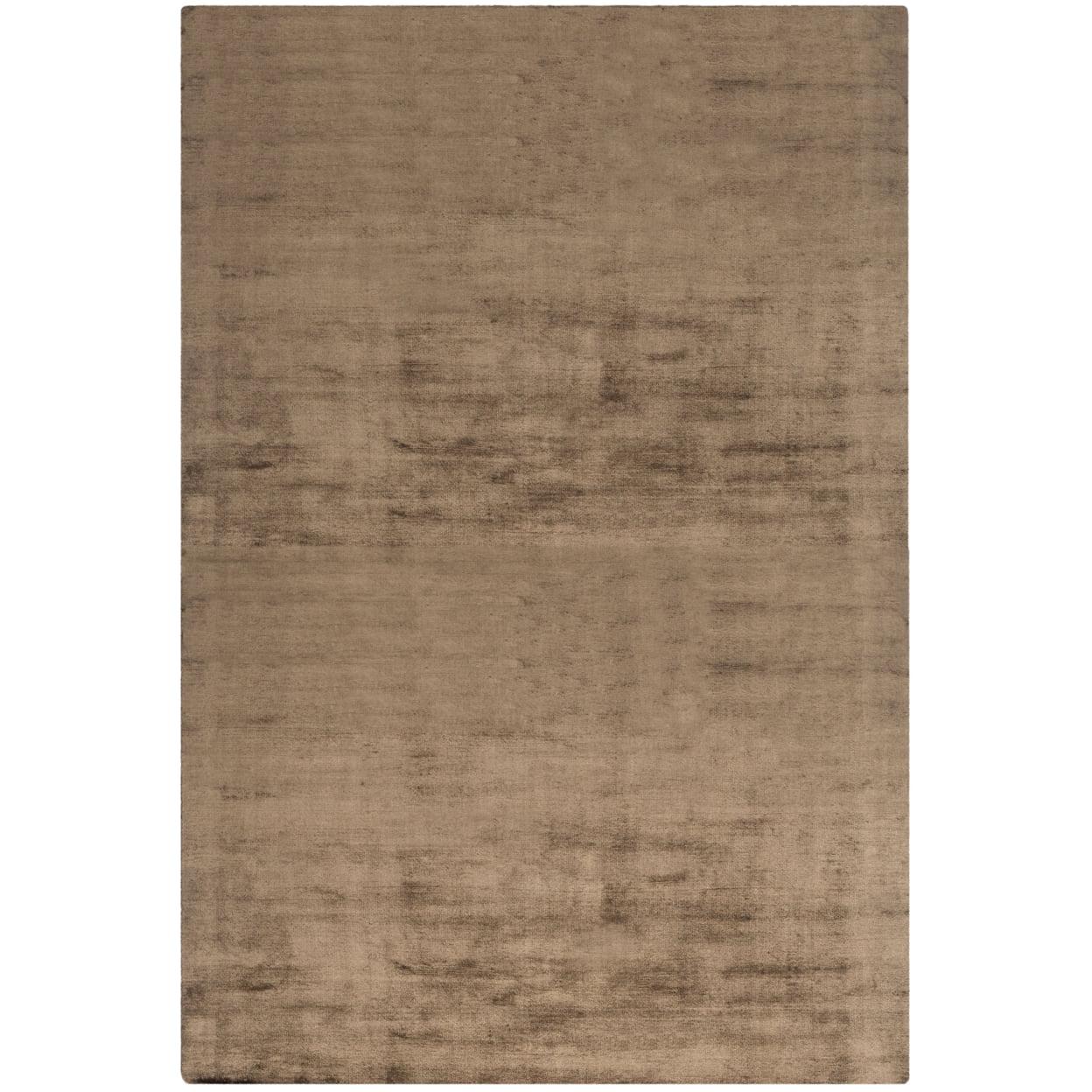 Luxurious Hand-Knotted Brown Wool & Viscose 4' x 6' Area Rug