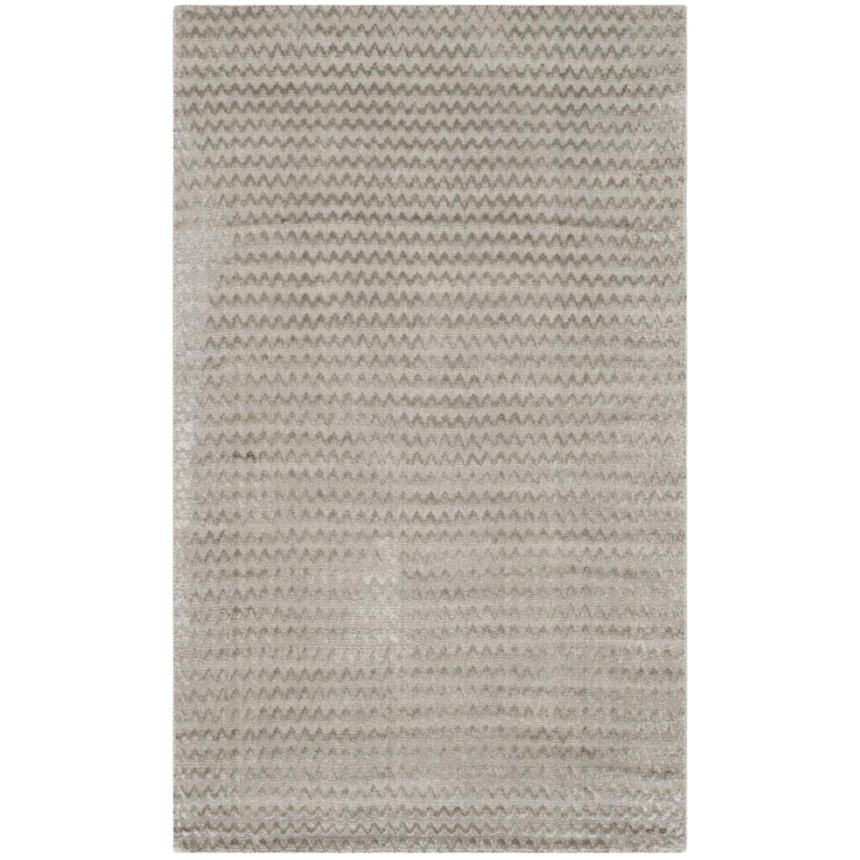 Graphite Elegance Hand-Knotted Wool-Viscose 3' x 5' Area Rug