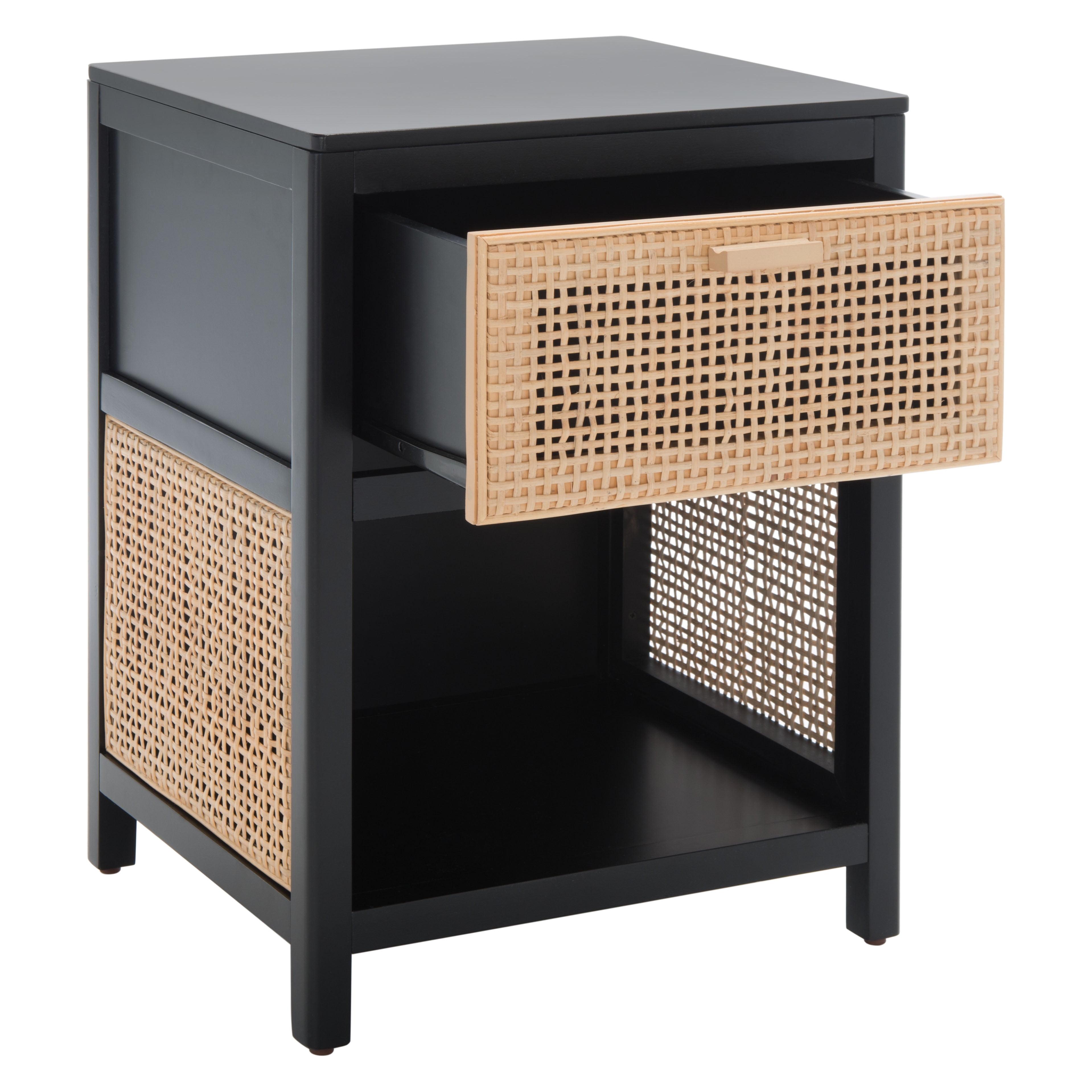 Miya 1 Drawer Nightstand - NST5012 - Black/Natural - Safavieh