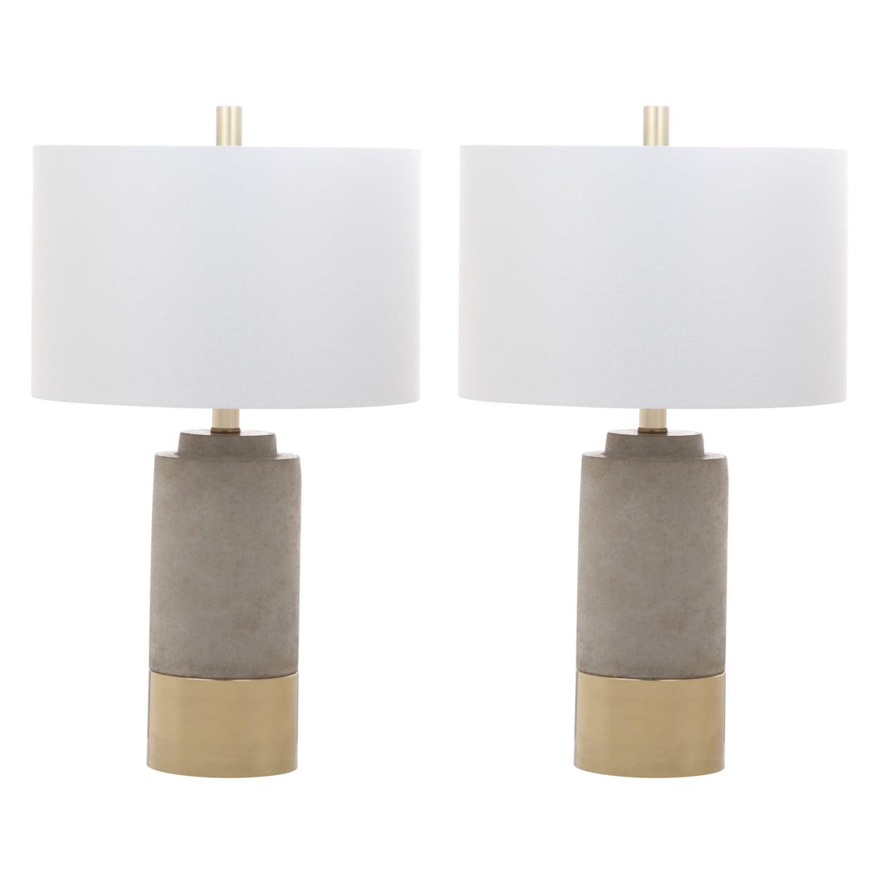 Elegant Gray 24" Traditional Table Lamp Set in Smooth White