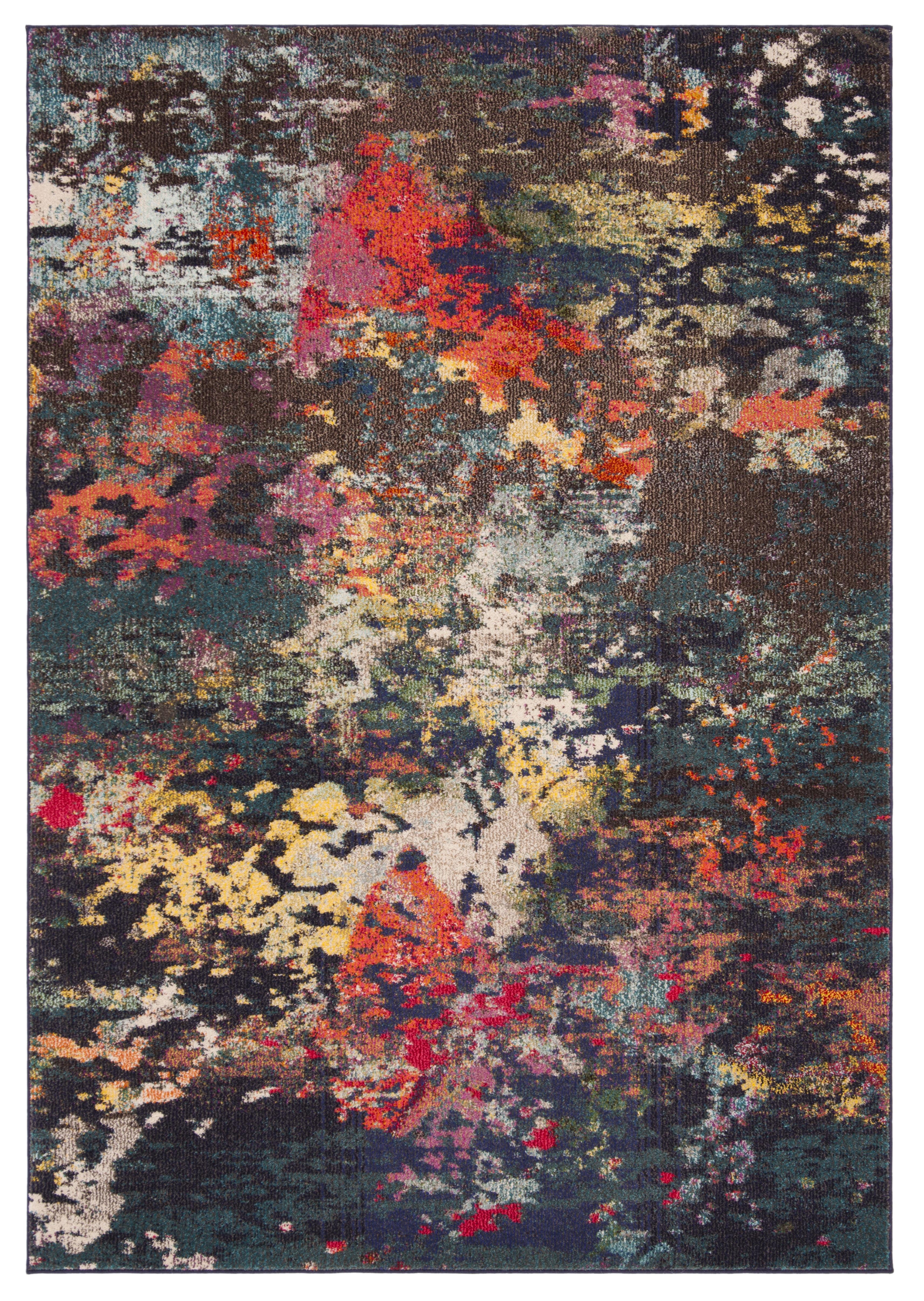 Monaco MNC260 Power Loomed Indoor Area Rug - Brown/Teal - 5'1"x7'7" - Safavieh