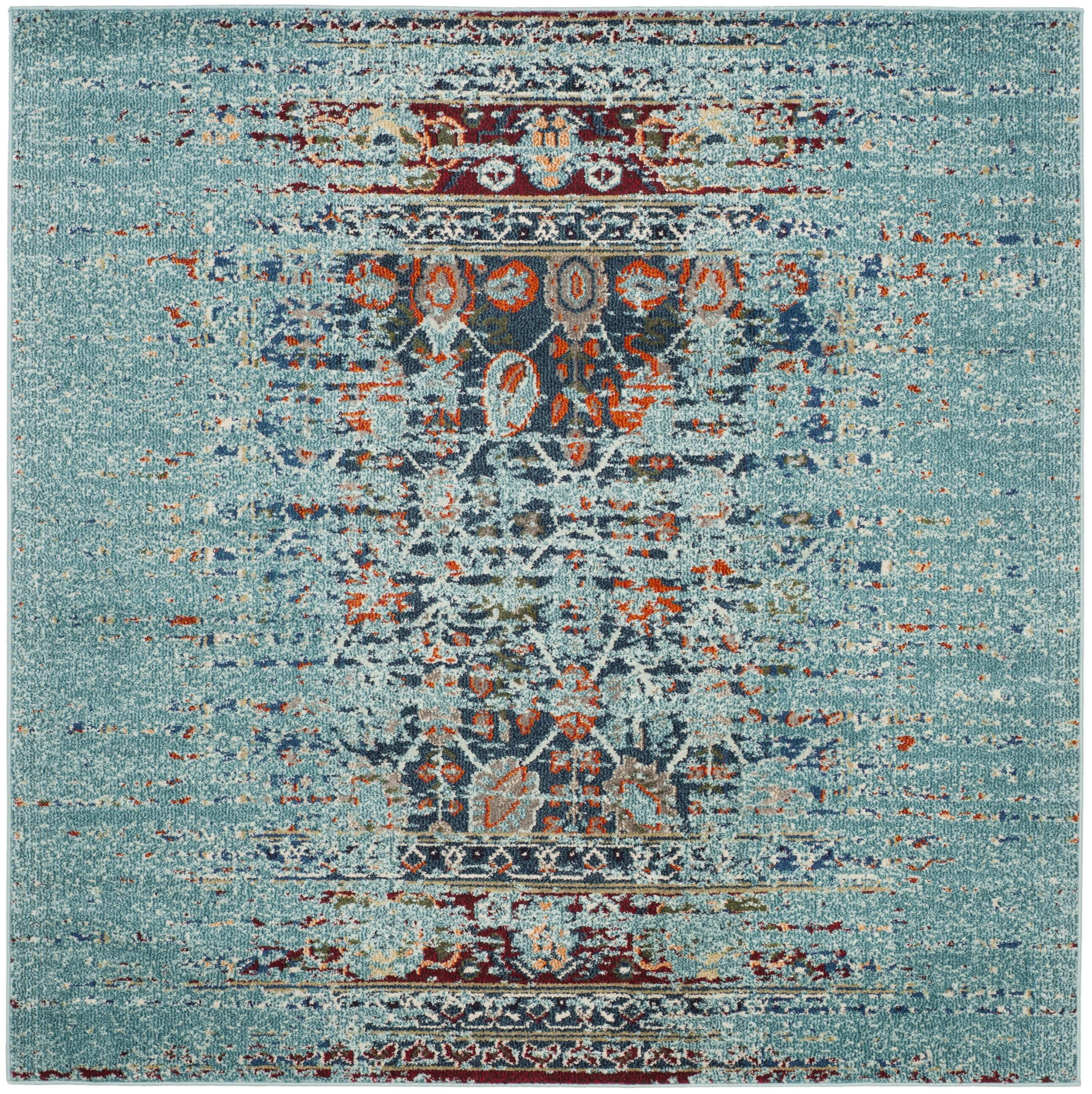 Monaco MNC208 Power Loomed Indoor Area Rug - Blue/Multi - 6'7"x6'7" - Safavieh