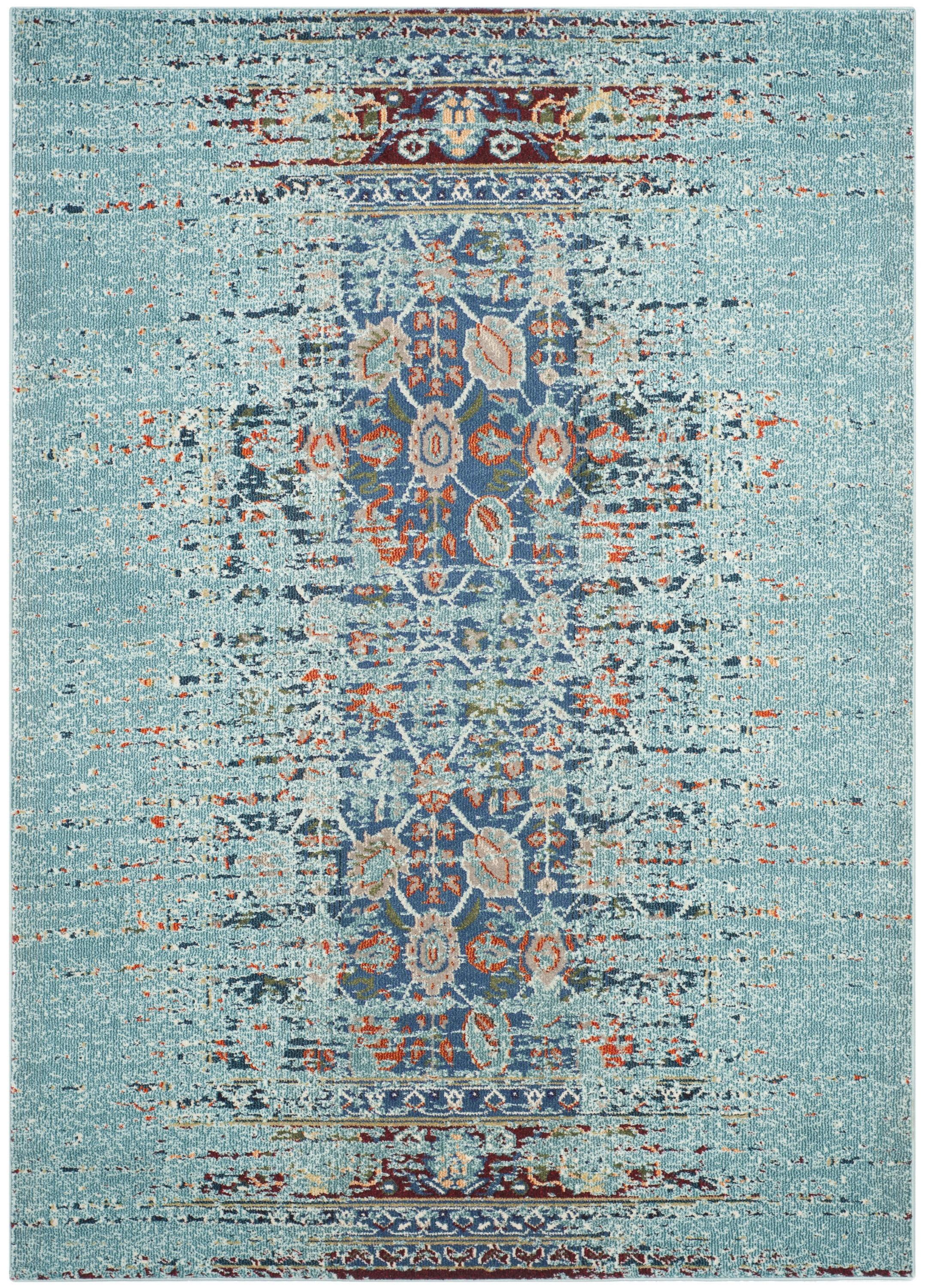 Monaco MNC208 Power Loomed Indoor Area Rug - Blue/Multi - 6'7"x9'2" - Safavieh