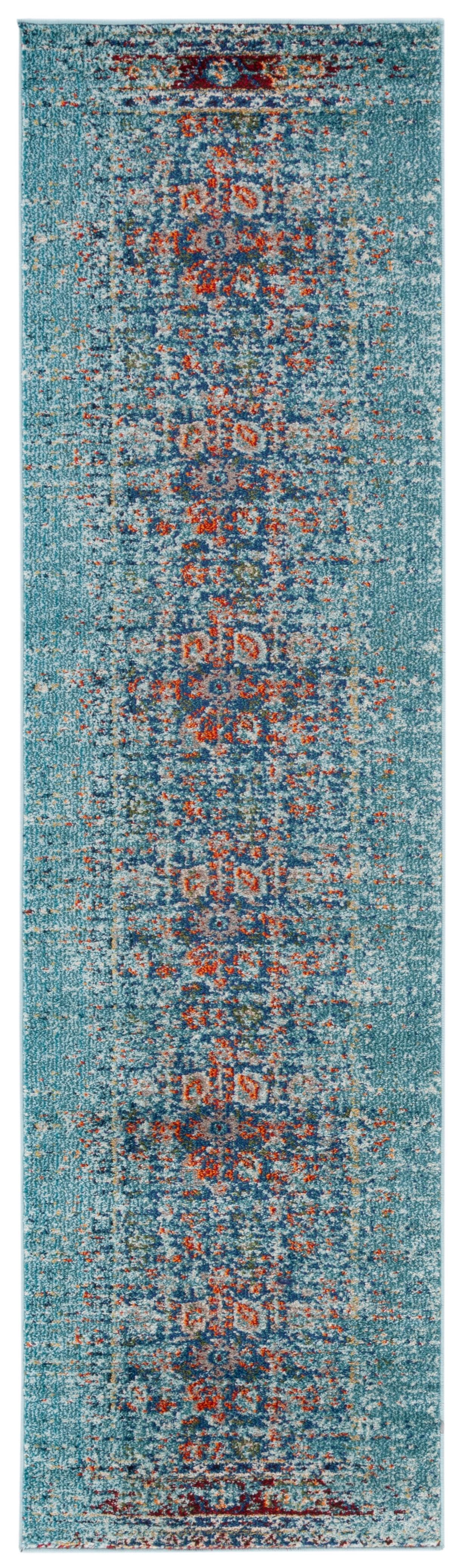 Monaco MNC208 Power Loomed Runner Rug - Blue/Multi - 2'2"x14' - Safavieh.