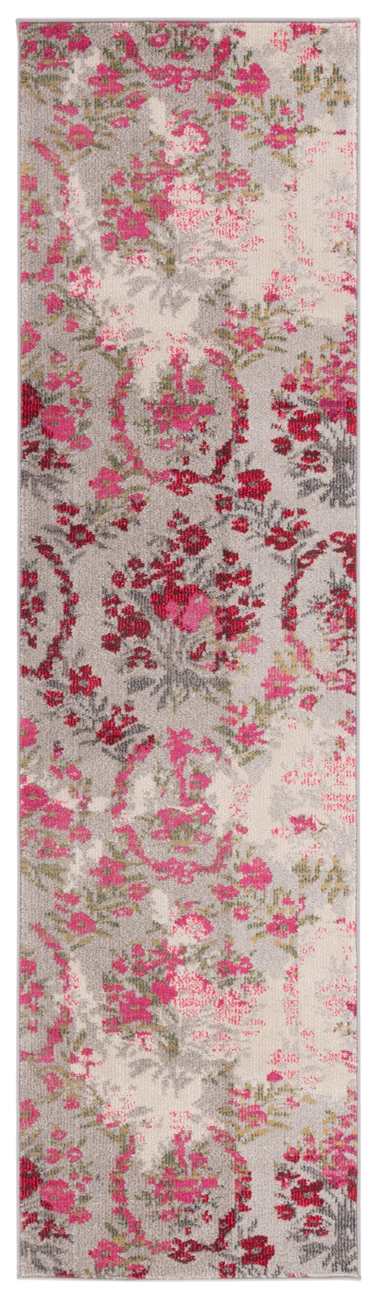 Monaco MNC205 Power Loomed Indoor Runner Rug - Ivory/Pink - 2'2"x12' - Safavieh.