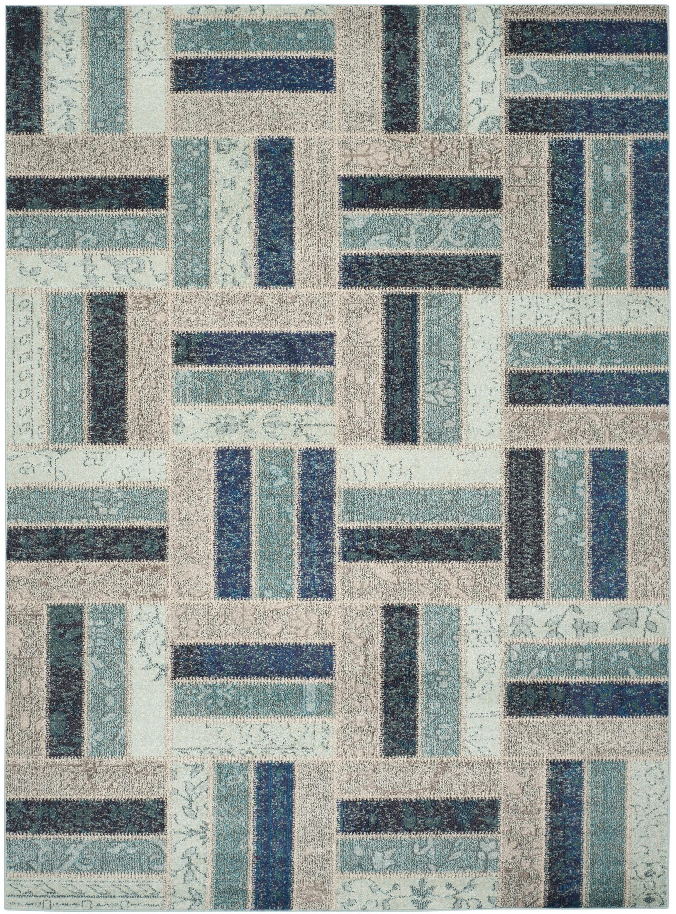 Monaco MNC214 Power Loomed Indoor Area Rug - Grey/Blue - 8'x11' - Safavieh