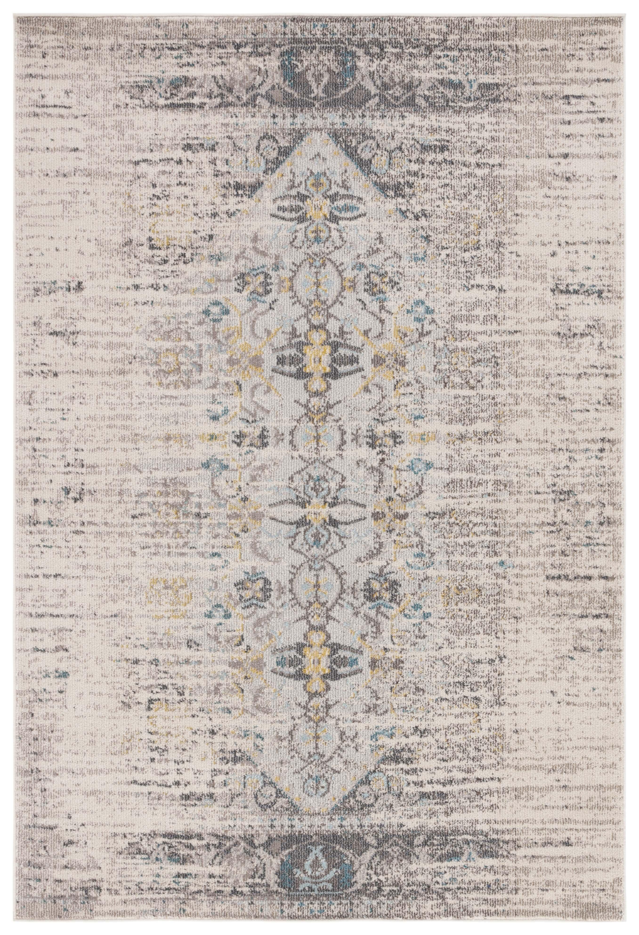 Reversible Gray Synthetic 5'1" x 7'7" Hand-Knotted Area Rug