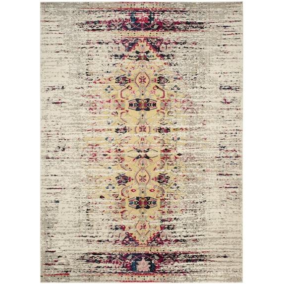 Monaco MNC209 Power Loomed Area Rug Ivory / Pink 10' X 14' - Safavieh.