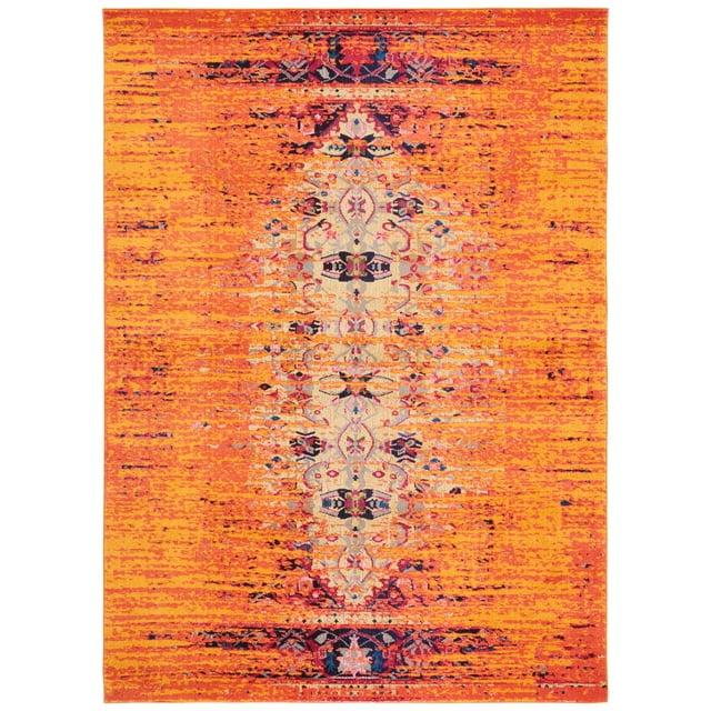 Monaco MNC209 Power Loomed Indoor Area Rug - Orange/Multi - 8'x11' - Safavieh.