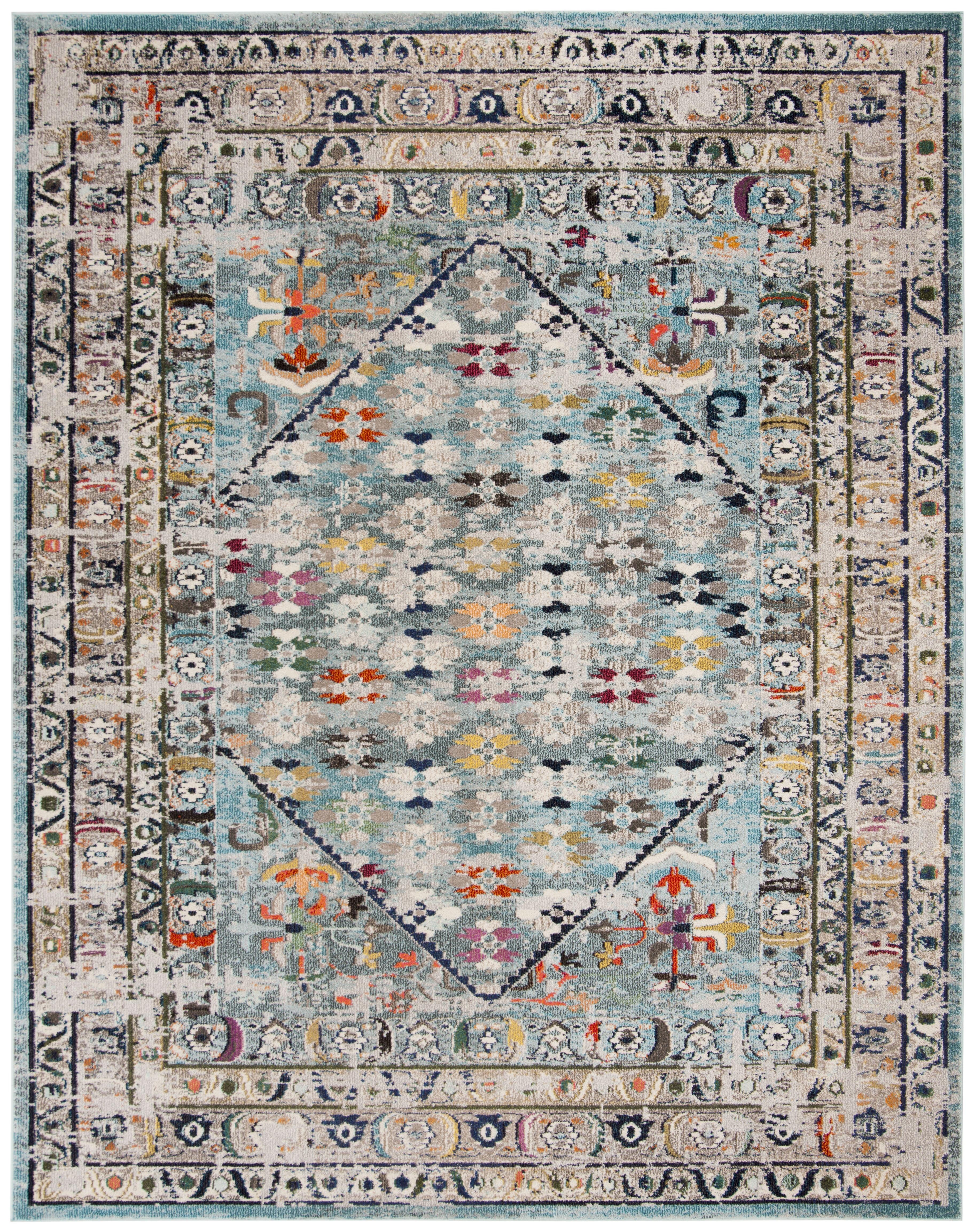 Monaco MNC255 Power Loomed Indoor Area Rug - Blue/Light Grey - 9'x12' - Safavieh