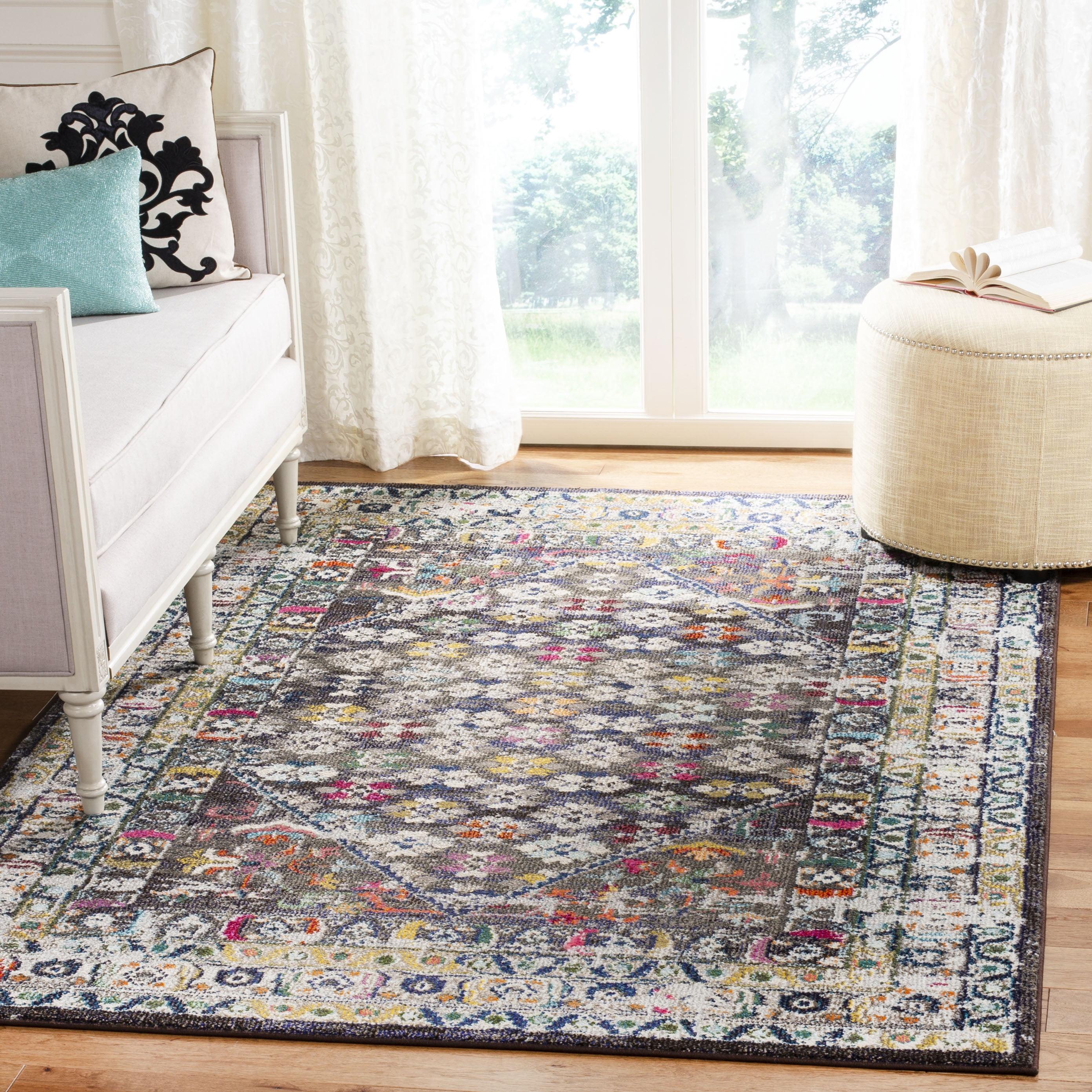 Reversible Gray Spot 9' x 12' Synthetic Area Rug