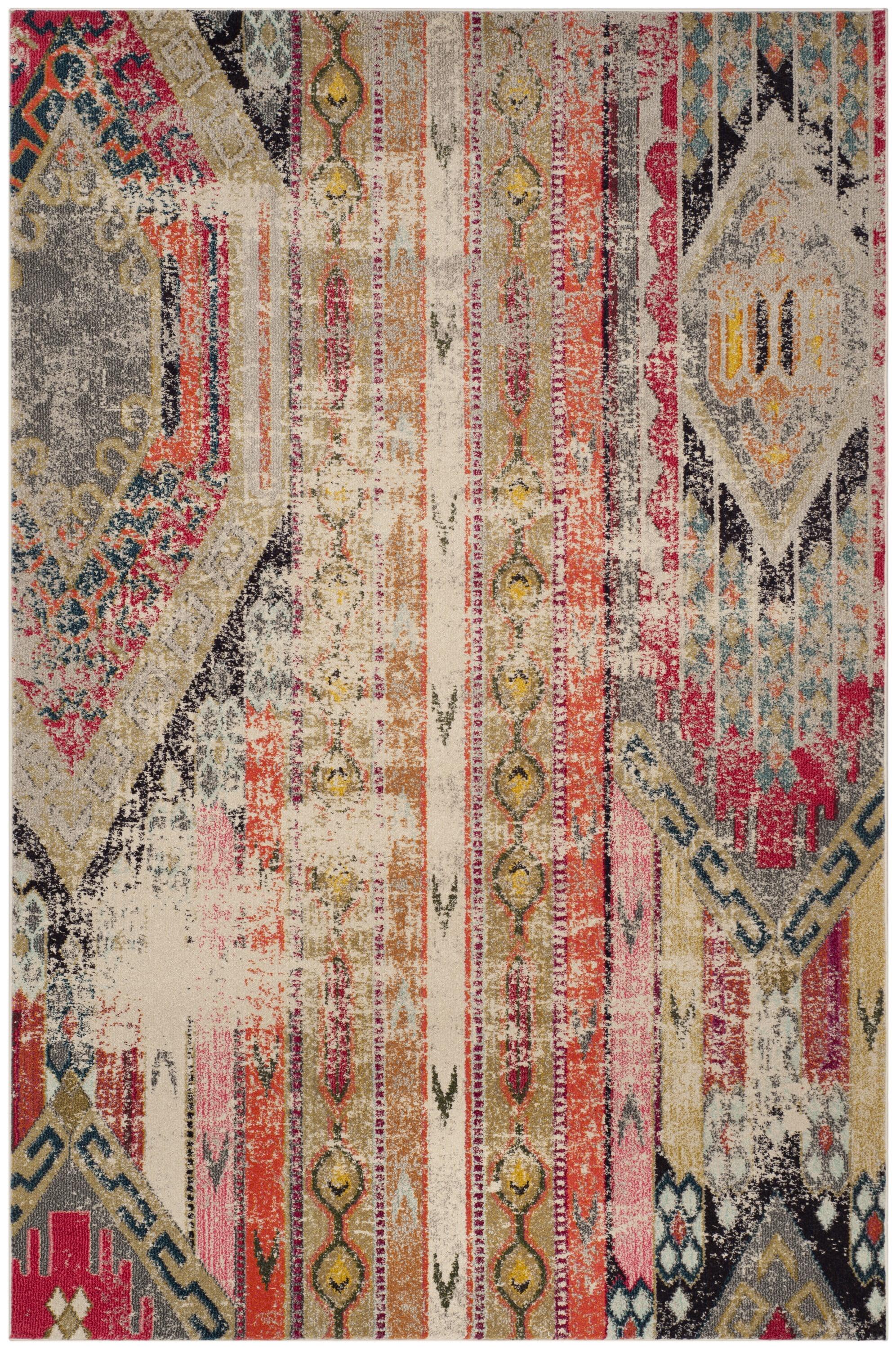 Monaco MNC222 Power Loomed Indoor Area Rug - Light Grey/Multi - 8'x10' - Safavieh