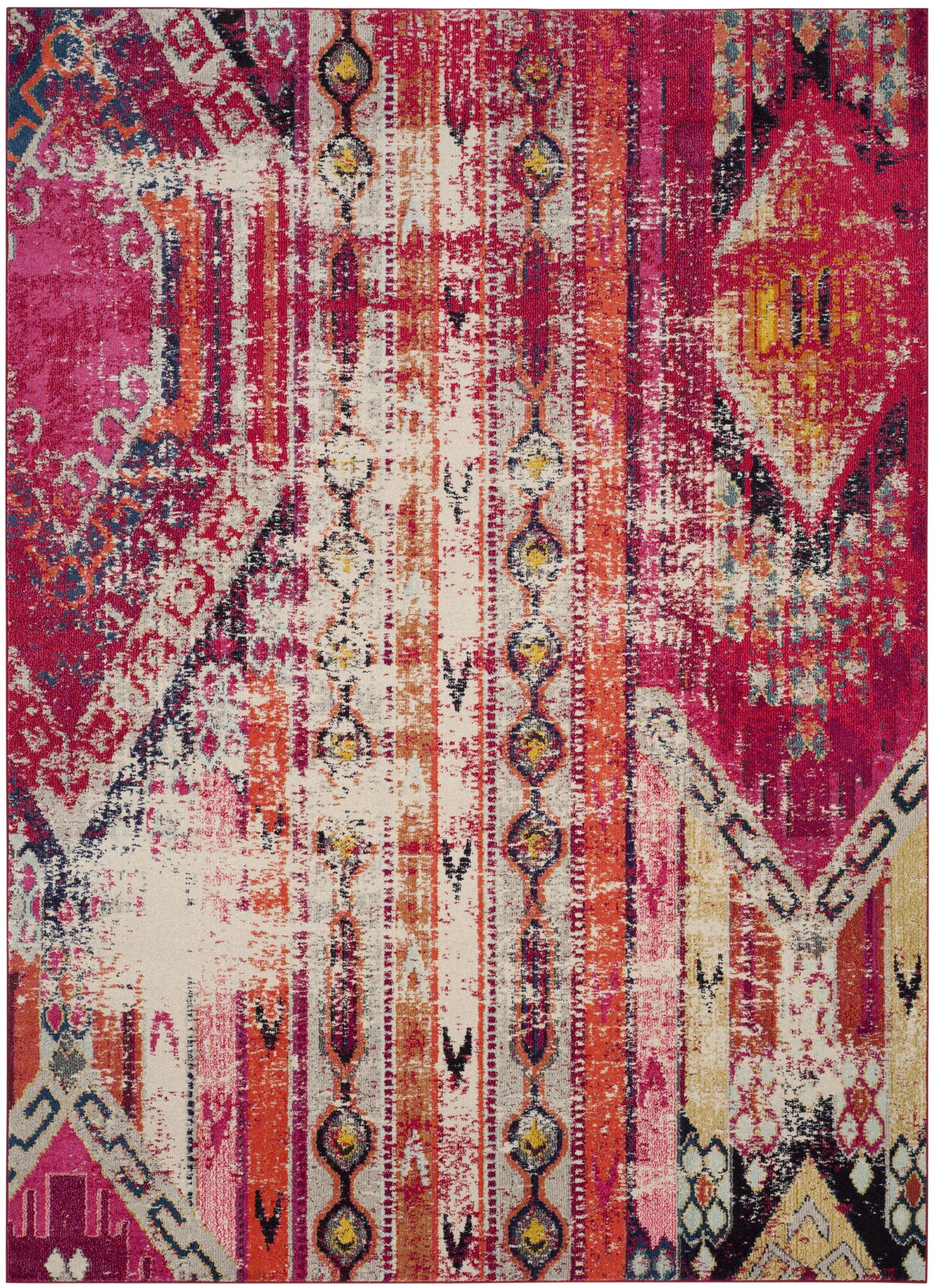 SAFAVIEH Monaco Risto Abstract Area Rug, Magenta/Multi, 10' x 14'