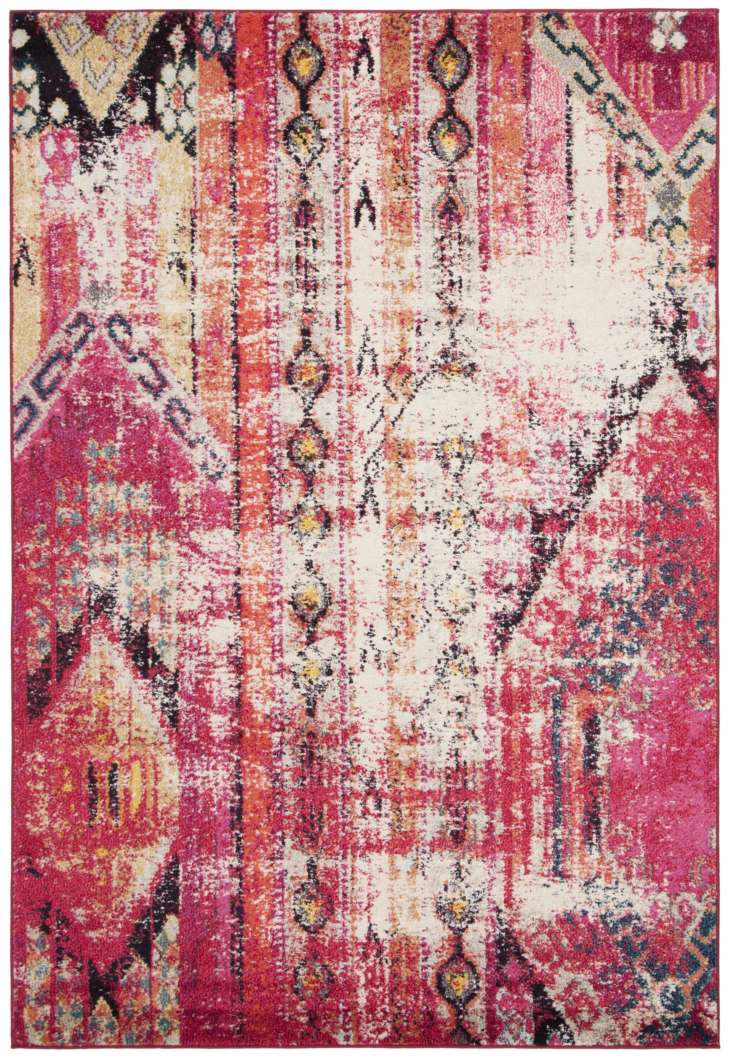 Monaco MNC222 Power Loomed Indoor Accent Rug - Magenta/Multi - 3'x5' - Safavieh.