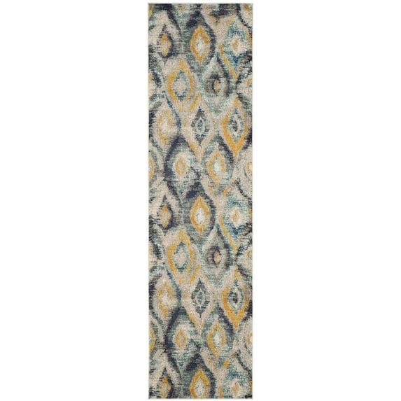 Monaco MNC242 Power Loomed Indoor Runner Rug - Blue/Multi - 2'2"x6' - Safavieh.