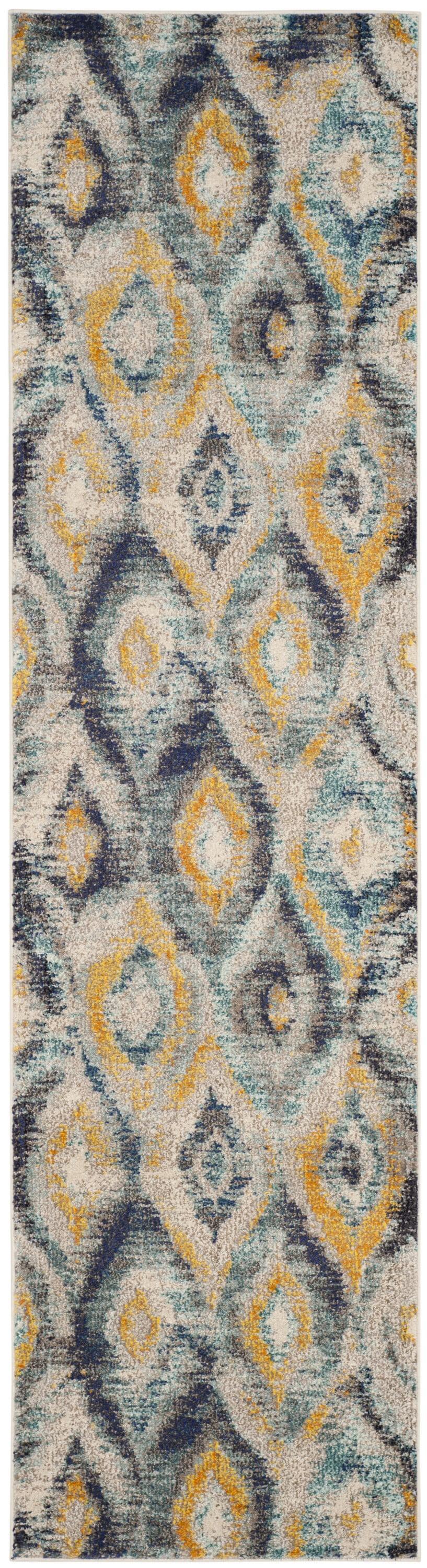 SAFAVIEH Monaco Sharyl Abstract Runner Rug, Blue/Multi, 2'2" x 8'