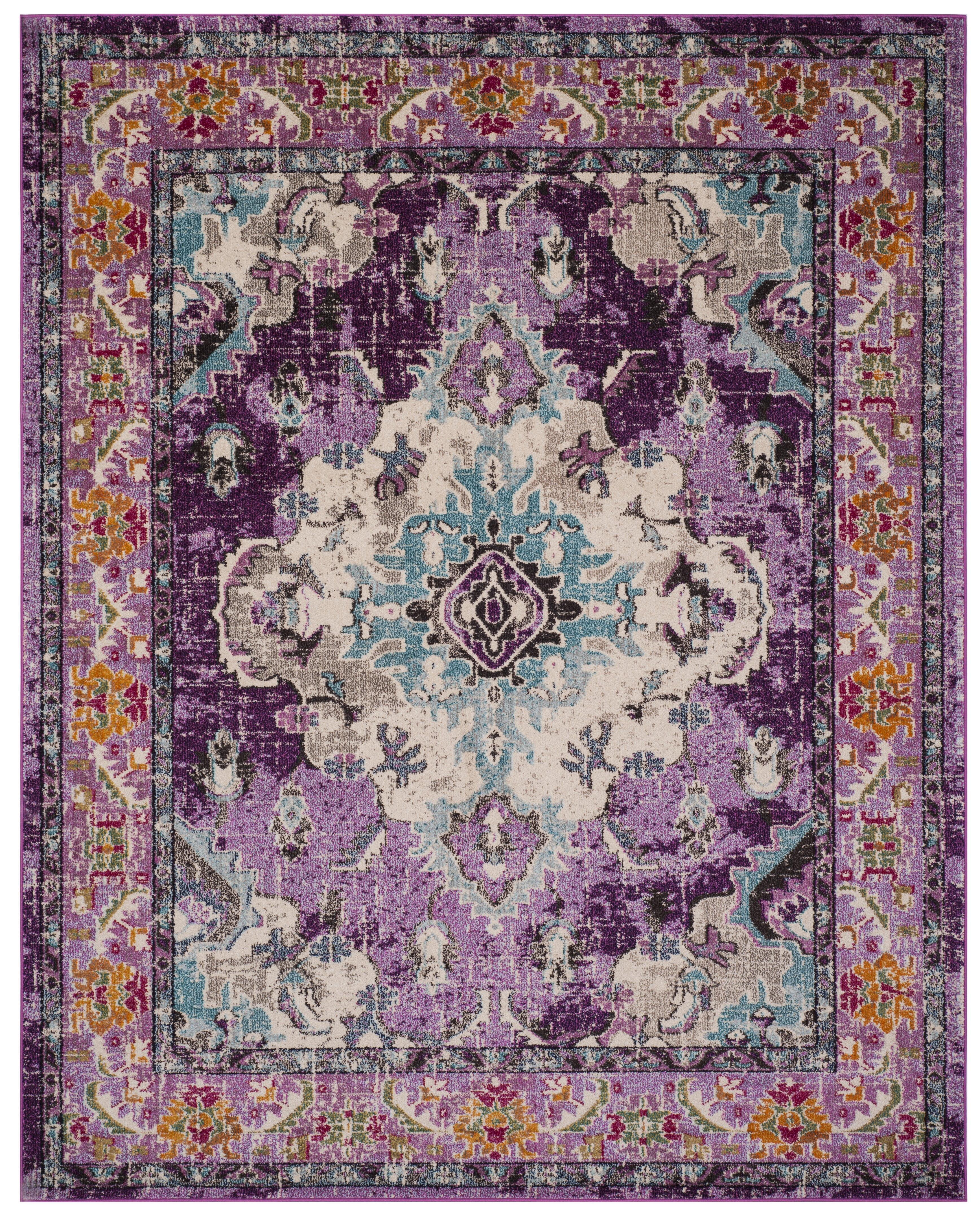 Monaco MNC243 Power Loomed Indoor Area Rug - Violet/Light Blue - 10'x14' - Safavieh.