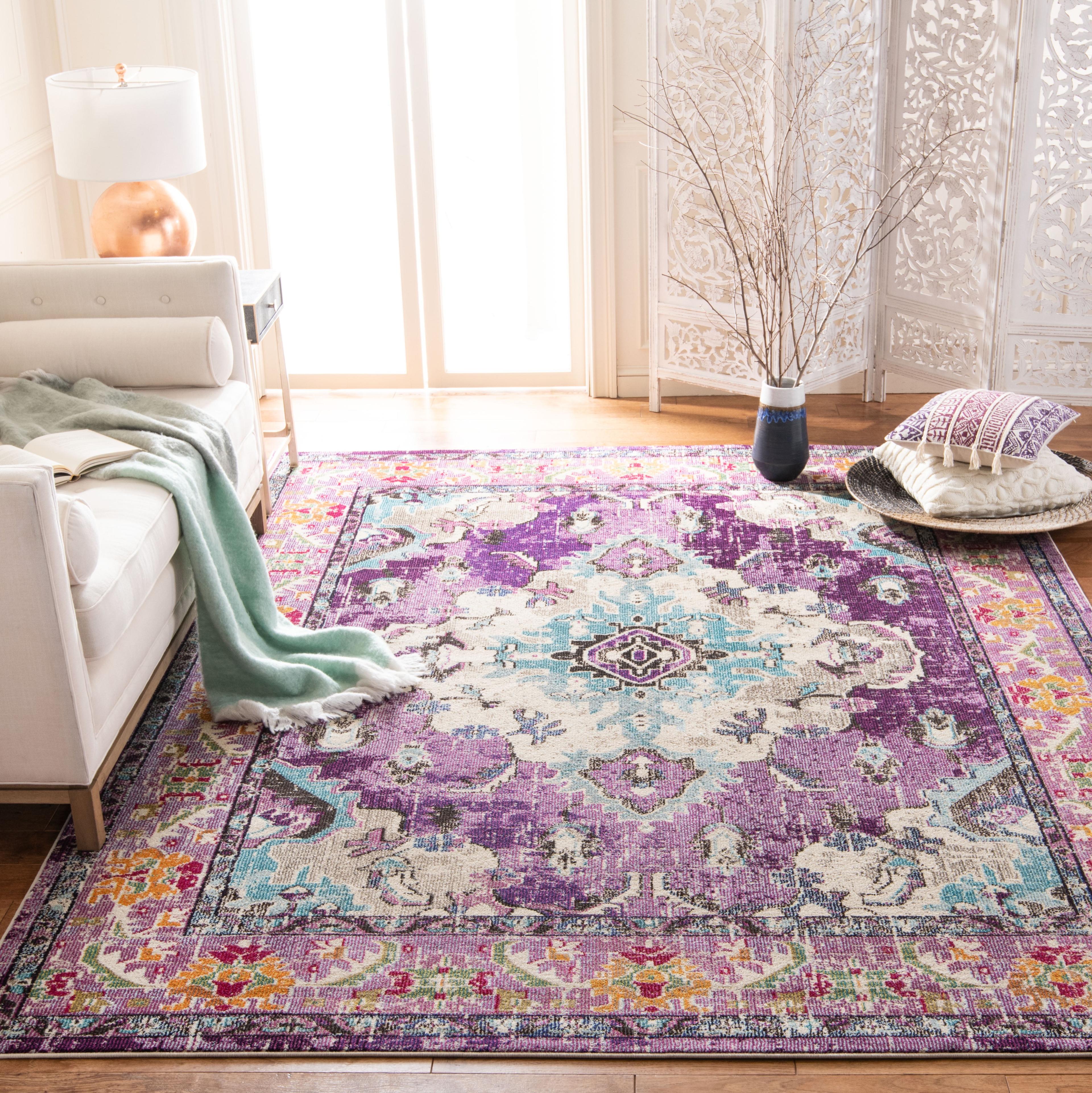 Monaco MNC243 Power Loomed Indoor Area Rug - Violet/Light Blue - 10'x14' - Safavieh.