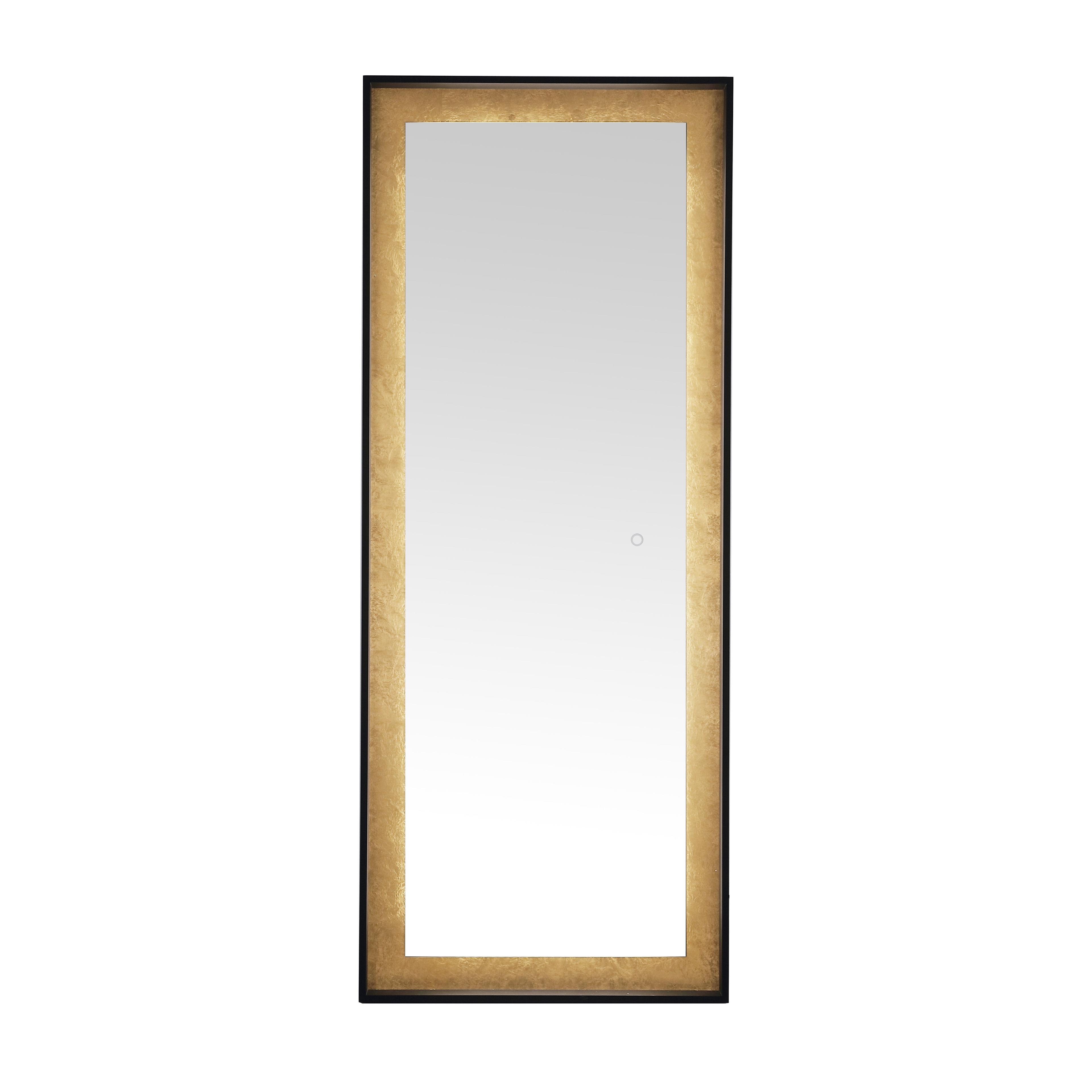 Montauk Luxe Rectangular Silver-Gold Leaf LED Mirror