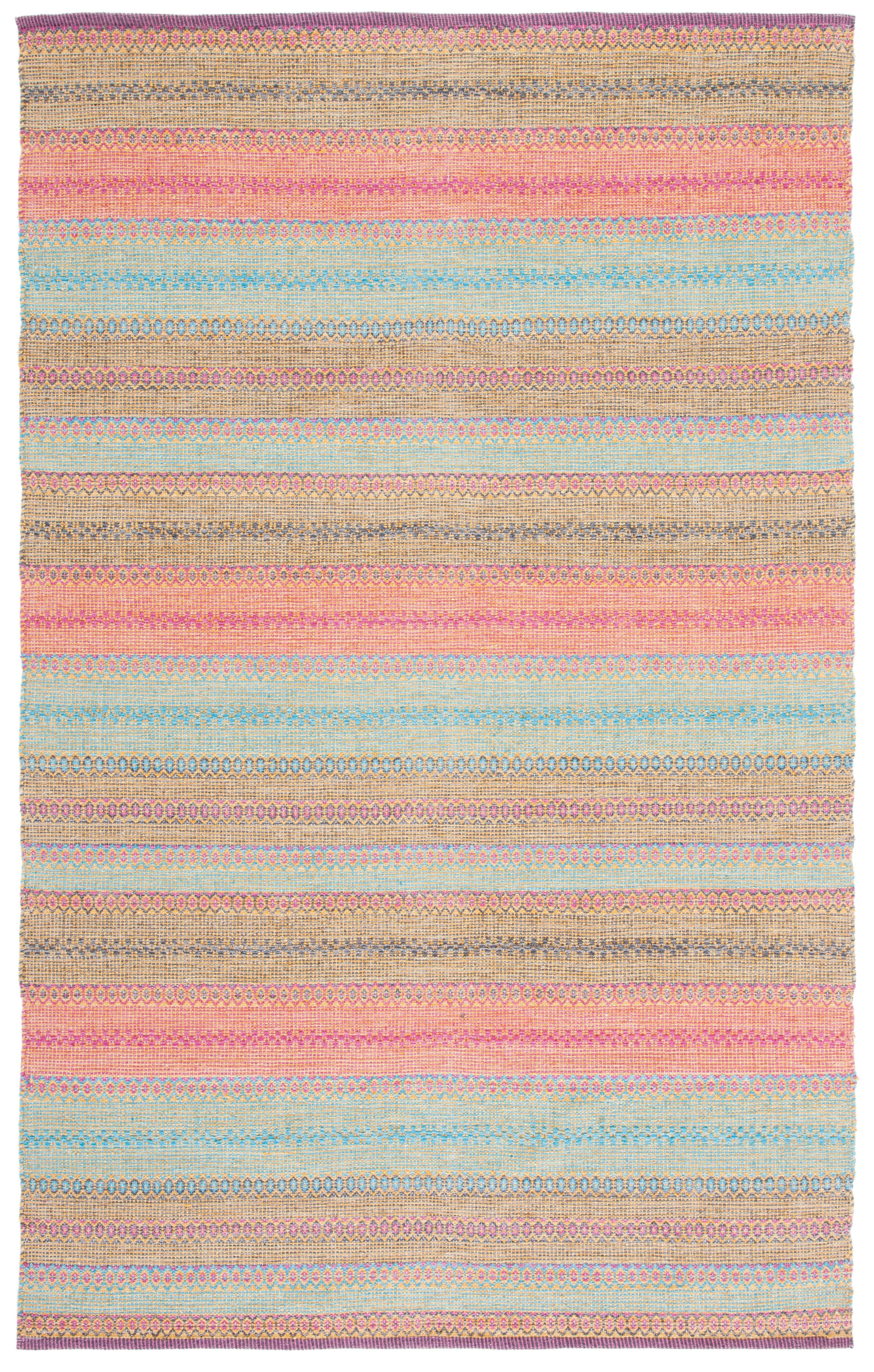 Montauk MTK851 Hand Woven Area Rug - Blue/Pink - 5'x8' - Safavieh.