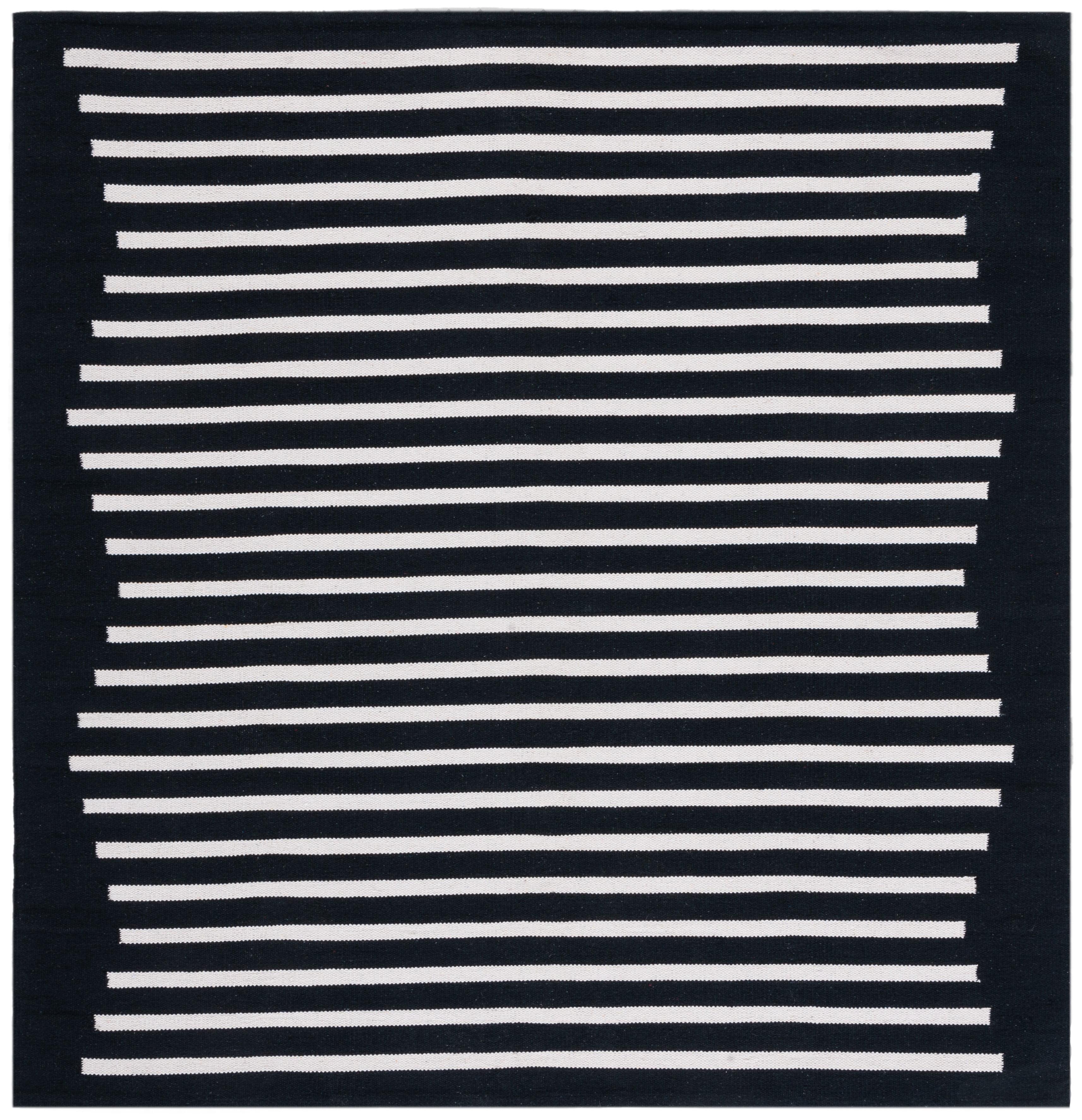 Montauk MTK313 Hand Woven Indoor Area Rug - Black/Ivory - 6'x6' - Safavieh