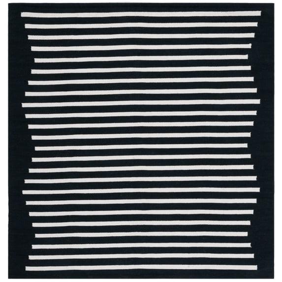 Montauk MTK313 Hand Woven Indoor Area Rug - Black/Ivory - 6'x6' - Safavieh