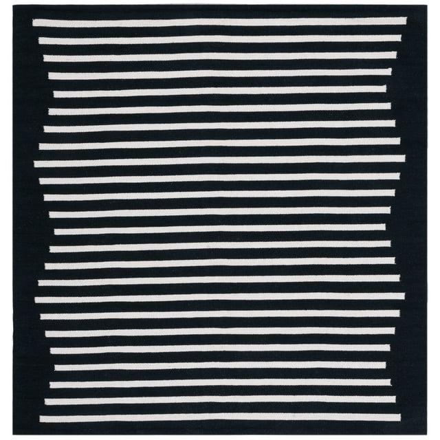 Montauk MTK313 Hand Woven Indoor Area Rug - Black/Ivory - 6'x6' - Safavieh