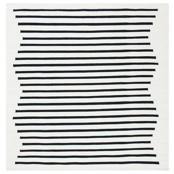 Montauk MTK313 Hand Woven Indoor Accent Rug - Ivory/Black - 4'x4' - Safavieh