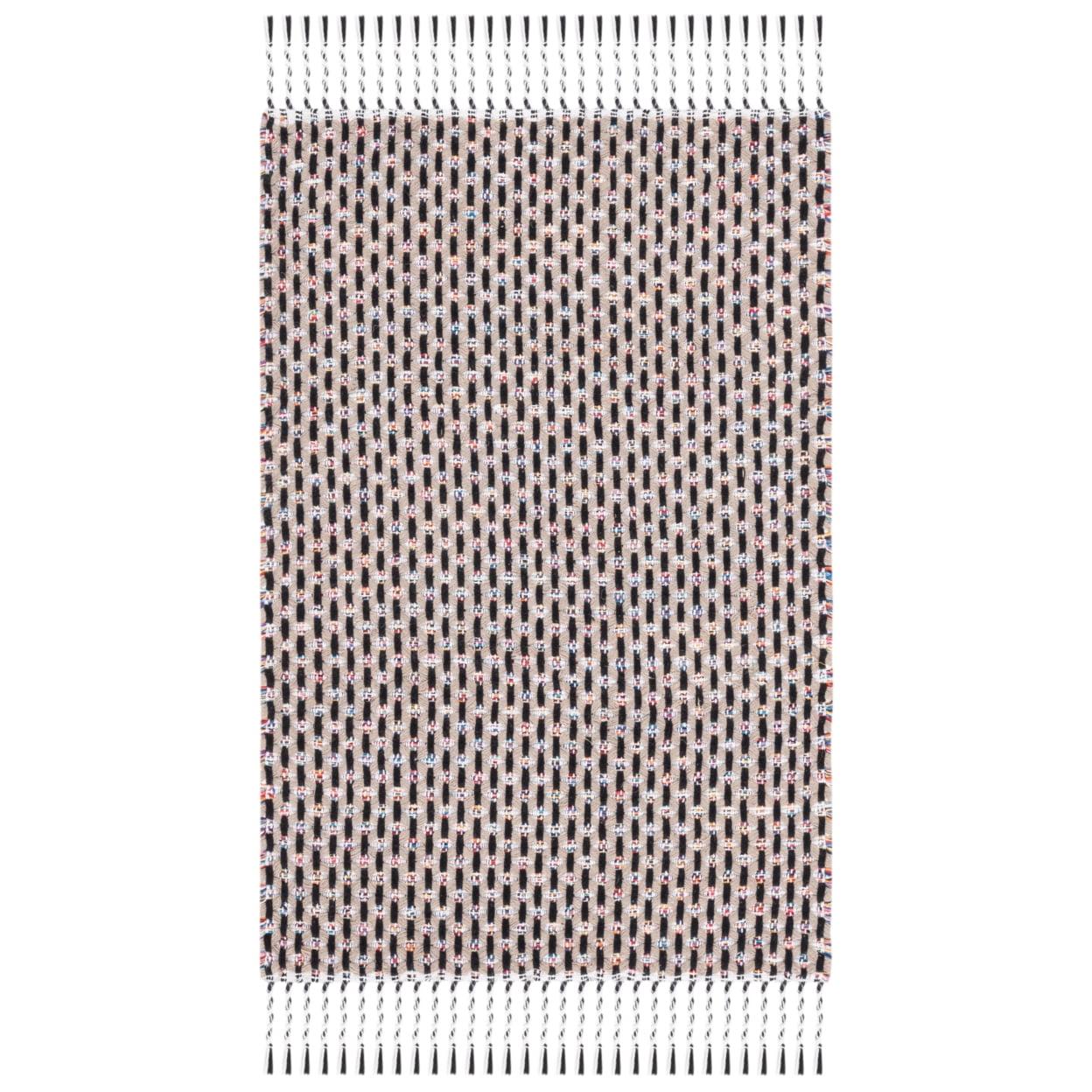 Montauk MTK475 Power Loomed Accent Rug - Beige/Black - 2'x3' - Safavieh.
