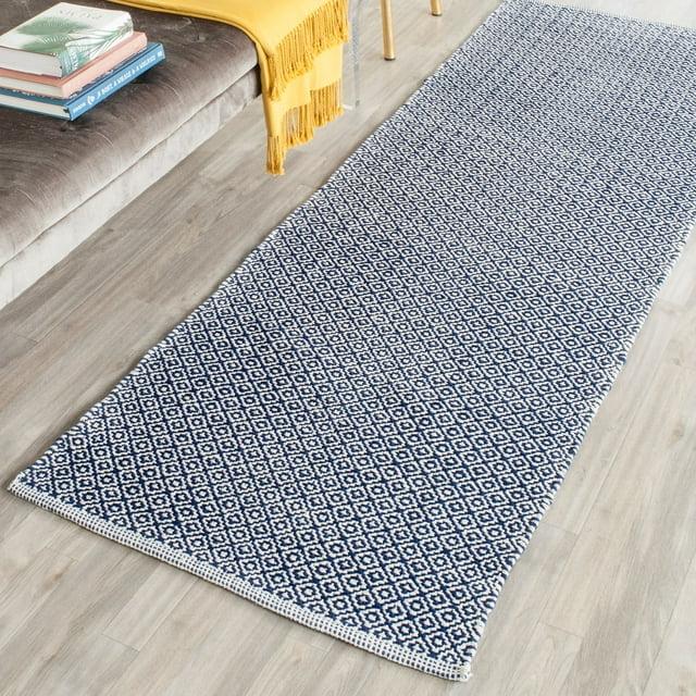 Montauk MTK717 Hand Woven Runner Rug - Ivory/Navy - 2'3"x7' - Safavieh.