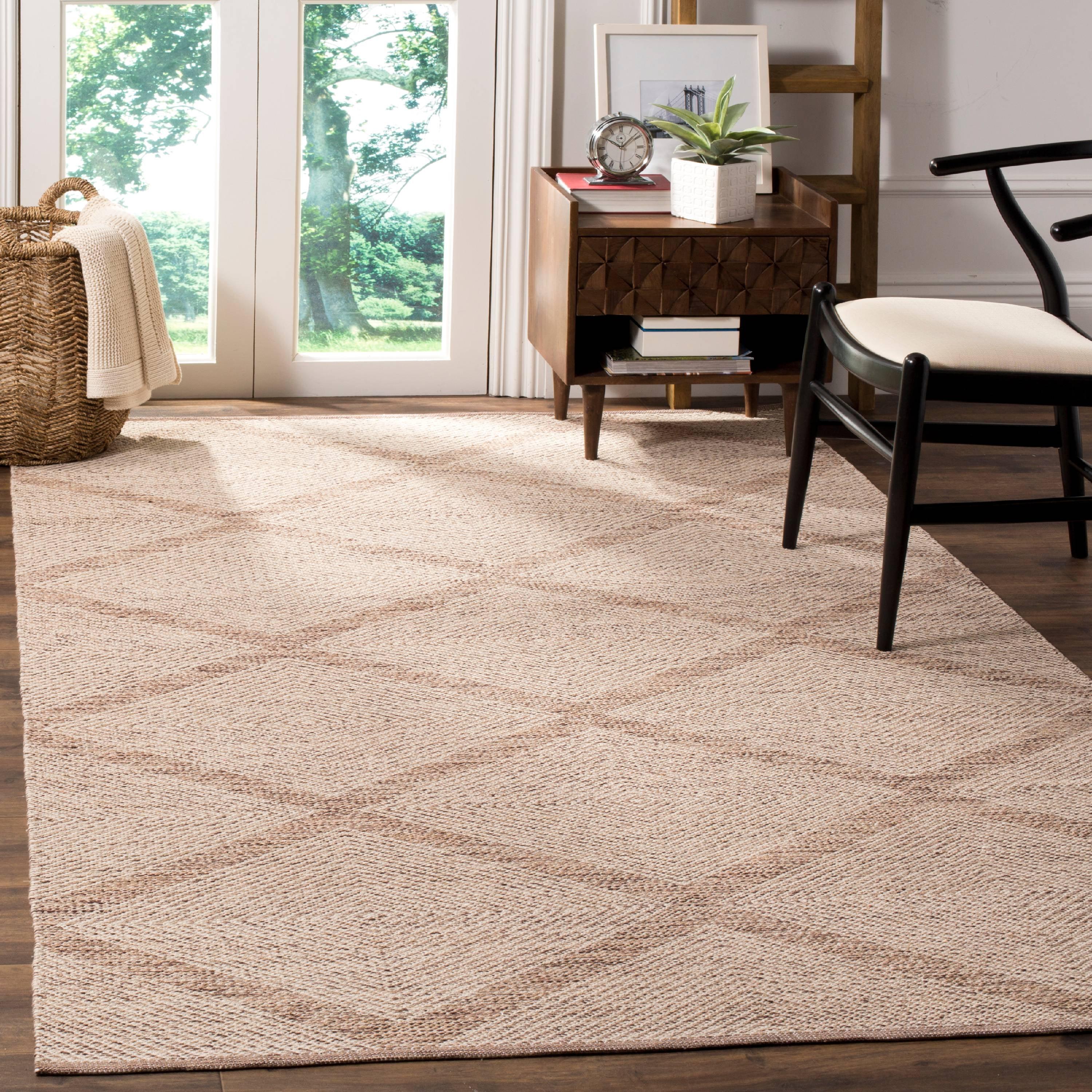 SAFAVIEH Montauk Bailey Geometric Diamond Cotton Area Rug, Beige, 9' x 12'