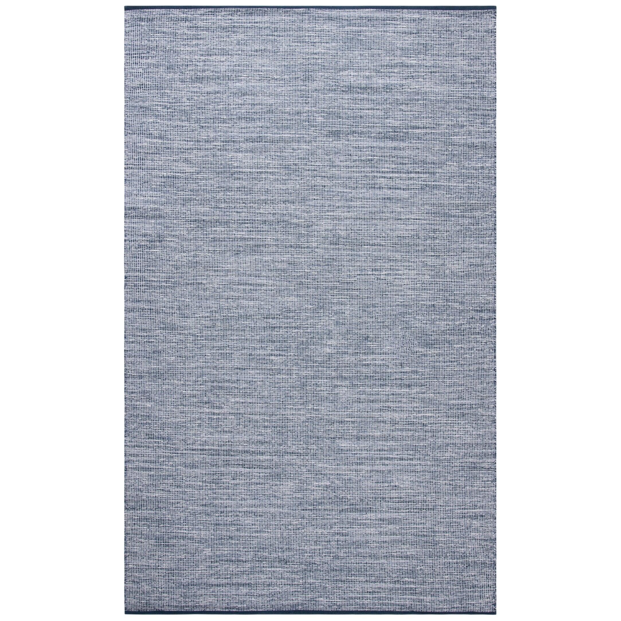 Montauk Navy Blue Handwoven Cotton Runner Rug