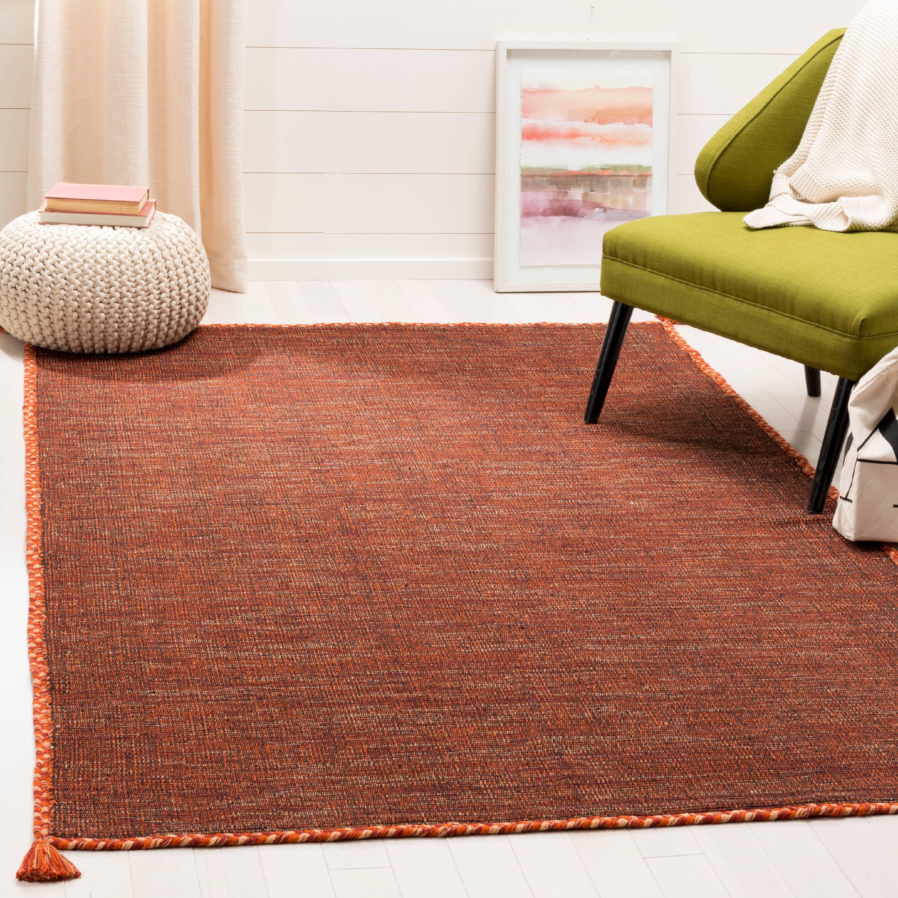 Montauk MTK150 Hand Woven Indoor Area Rug - Orange/Black - 8'x10' - Safavieh