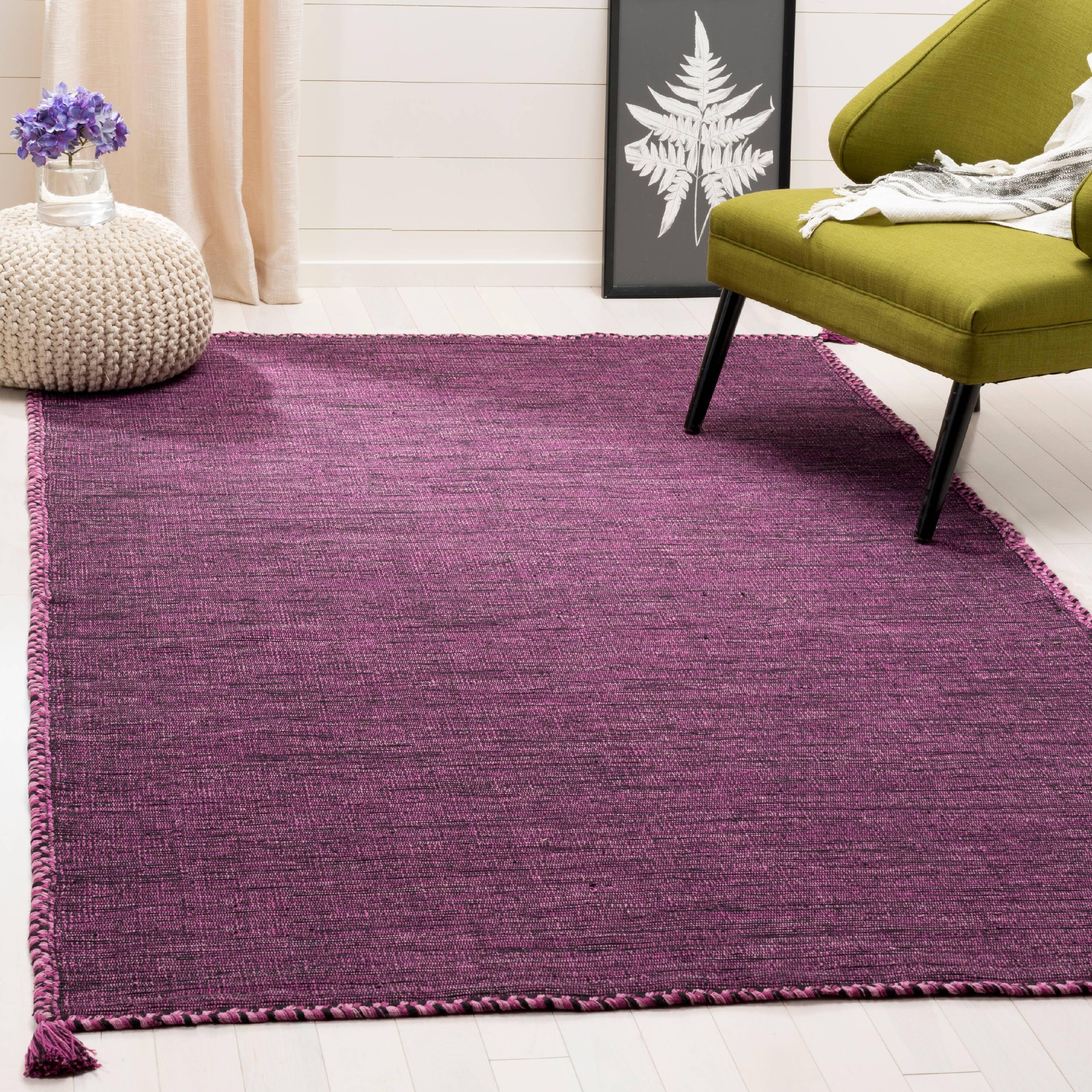 Montauk 8' x 10' Purple/Black Handmade Cotton Area Rug