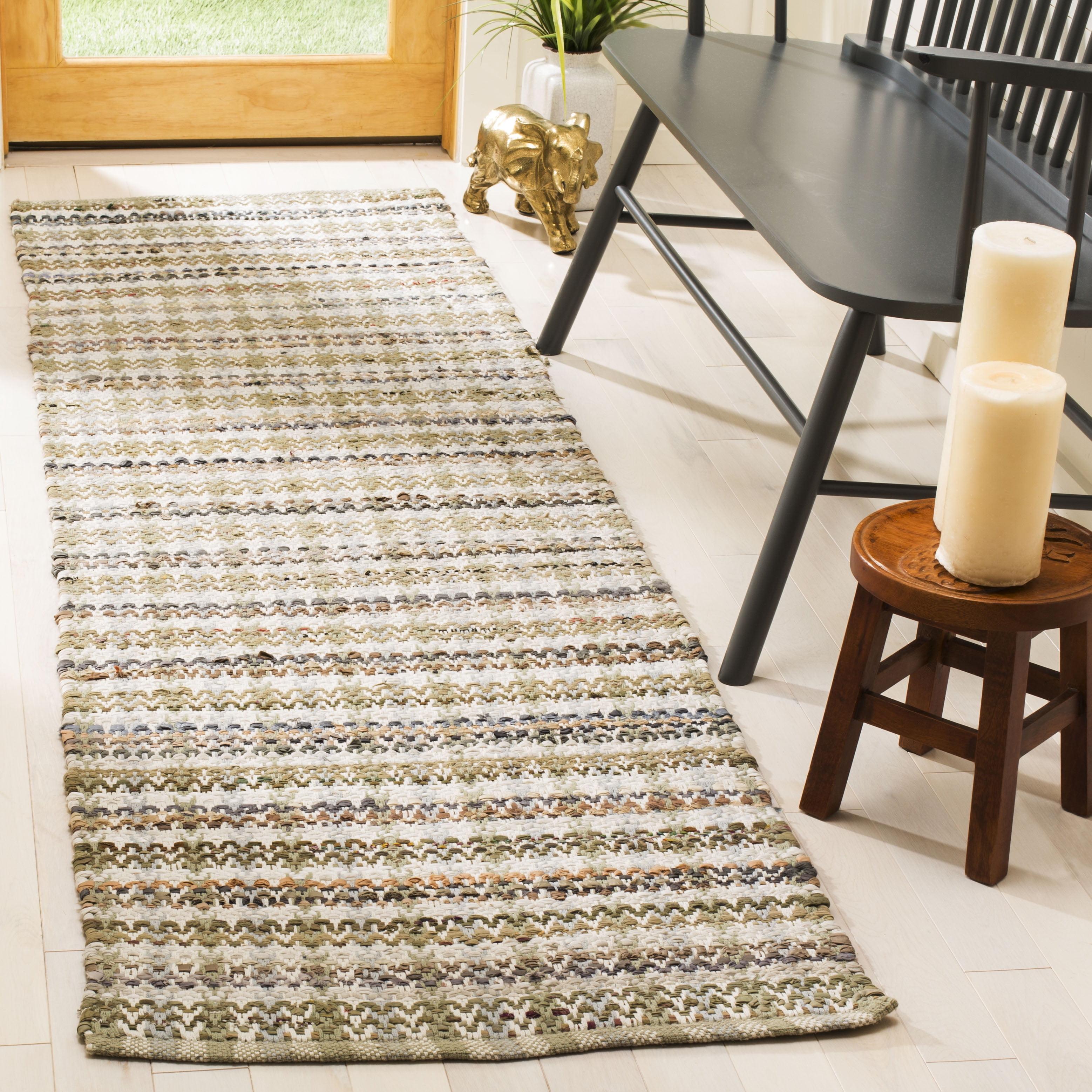 Coastal Charm Handwoven Beige Wool & Cotton Square Rug