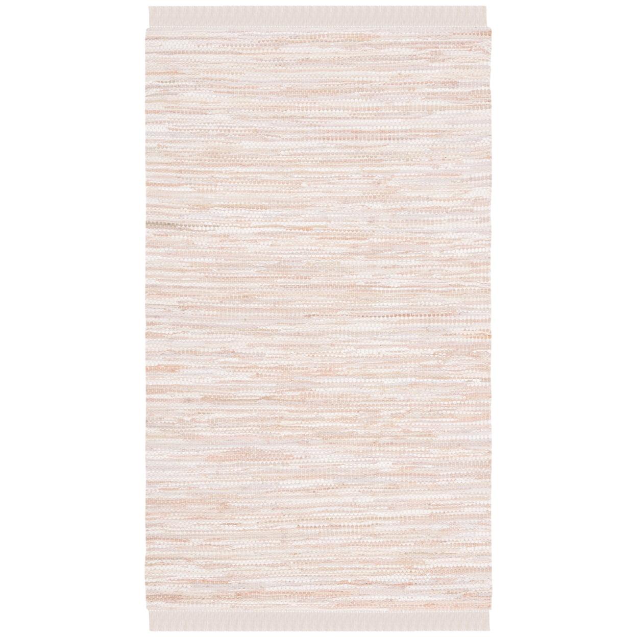 Beige Handwoven Cotton Flatweave 3'x5' Area Rug