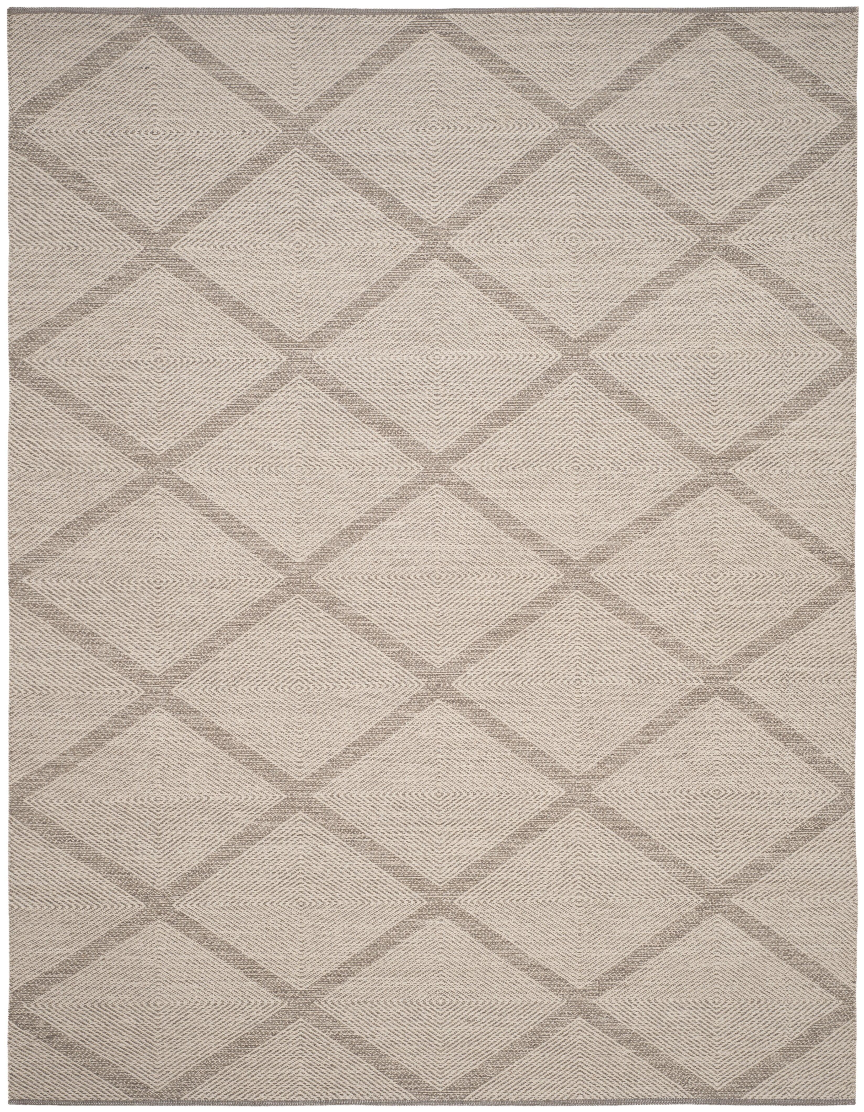 Gray Cotton Handmade Flat Woven 10' x 14' Rug