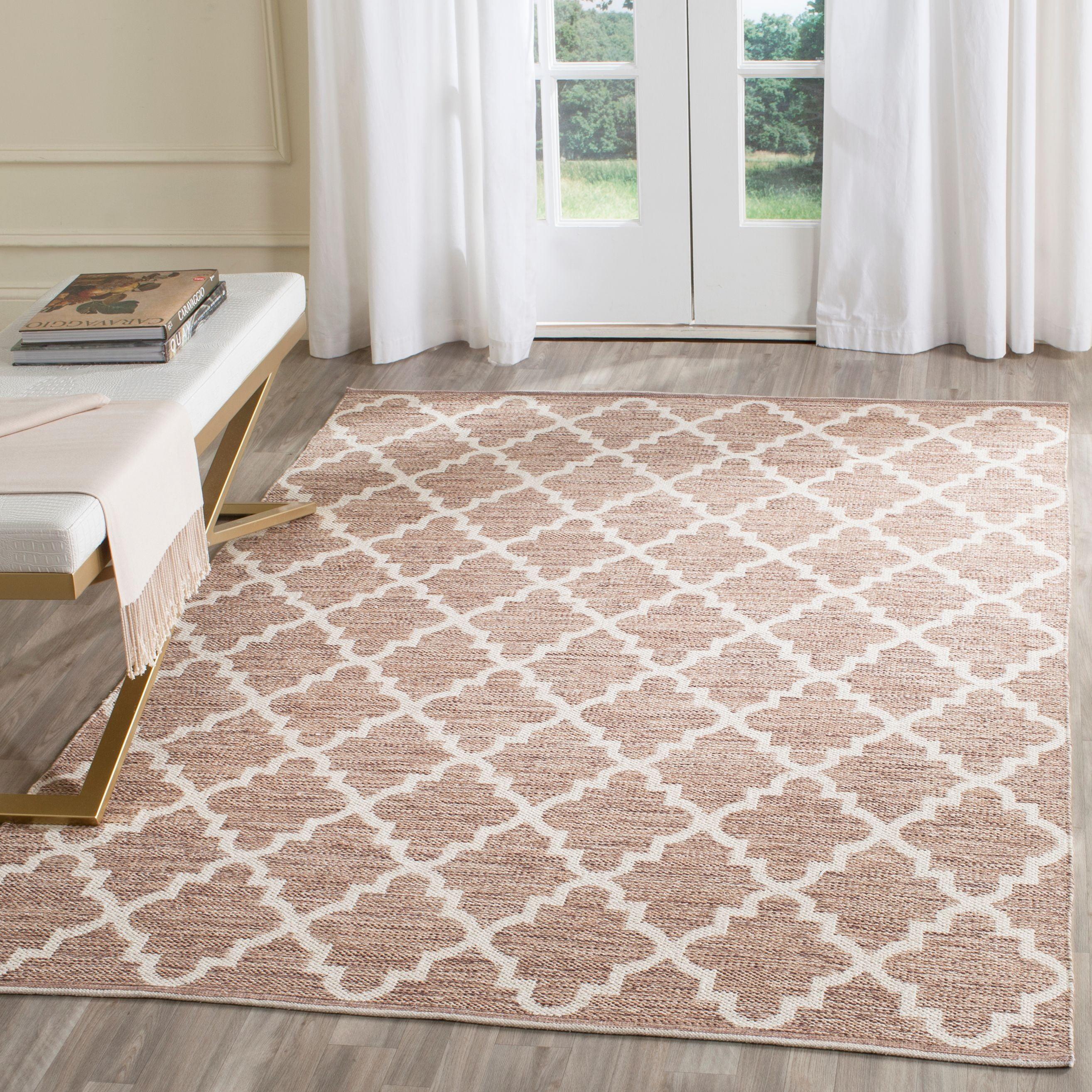 Coastal Charm Ivory Cotton Flat Woven 5'x7' Area Rug